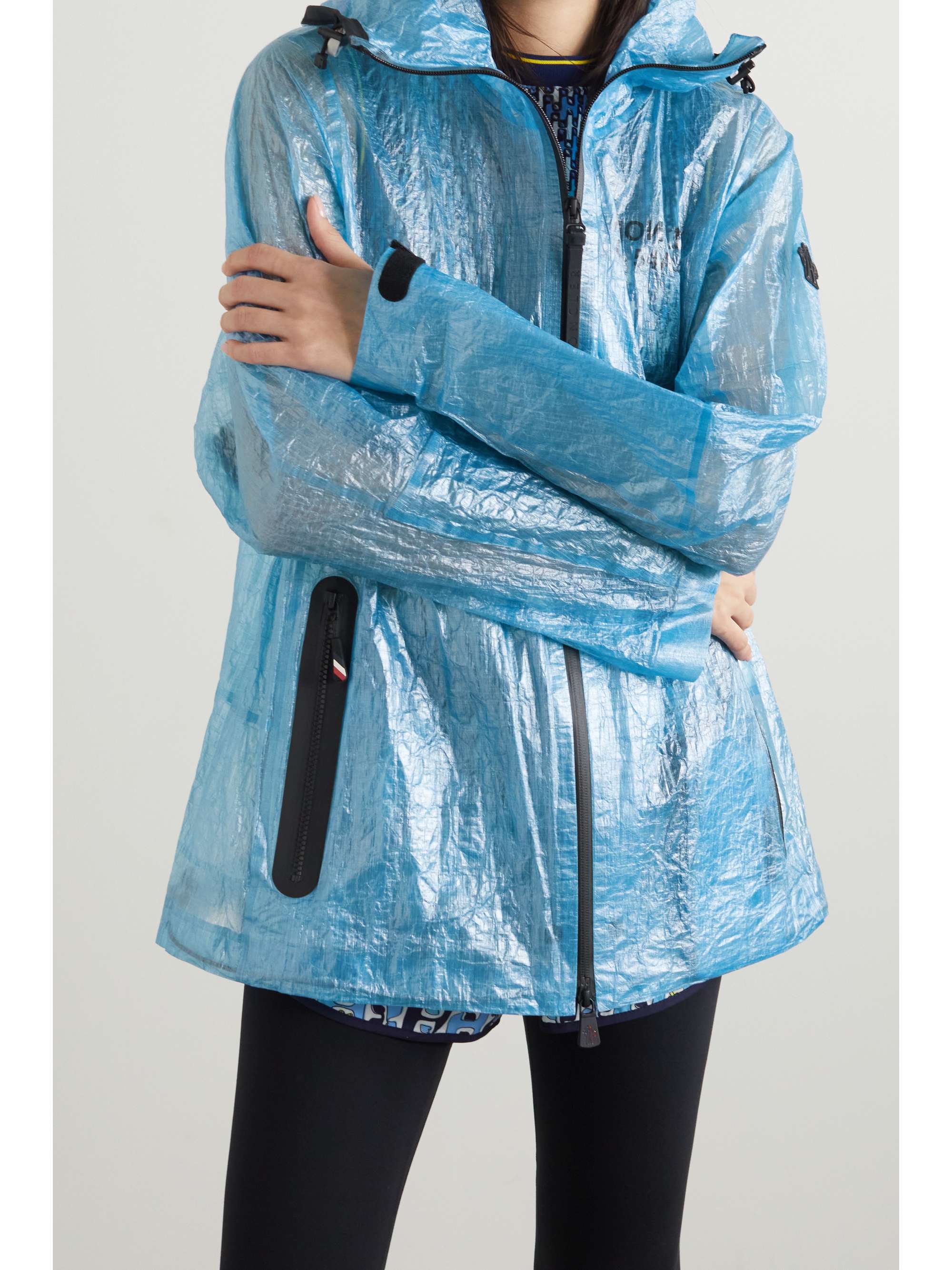 Landry hooded printed crinkled-PVC jacket view