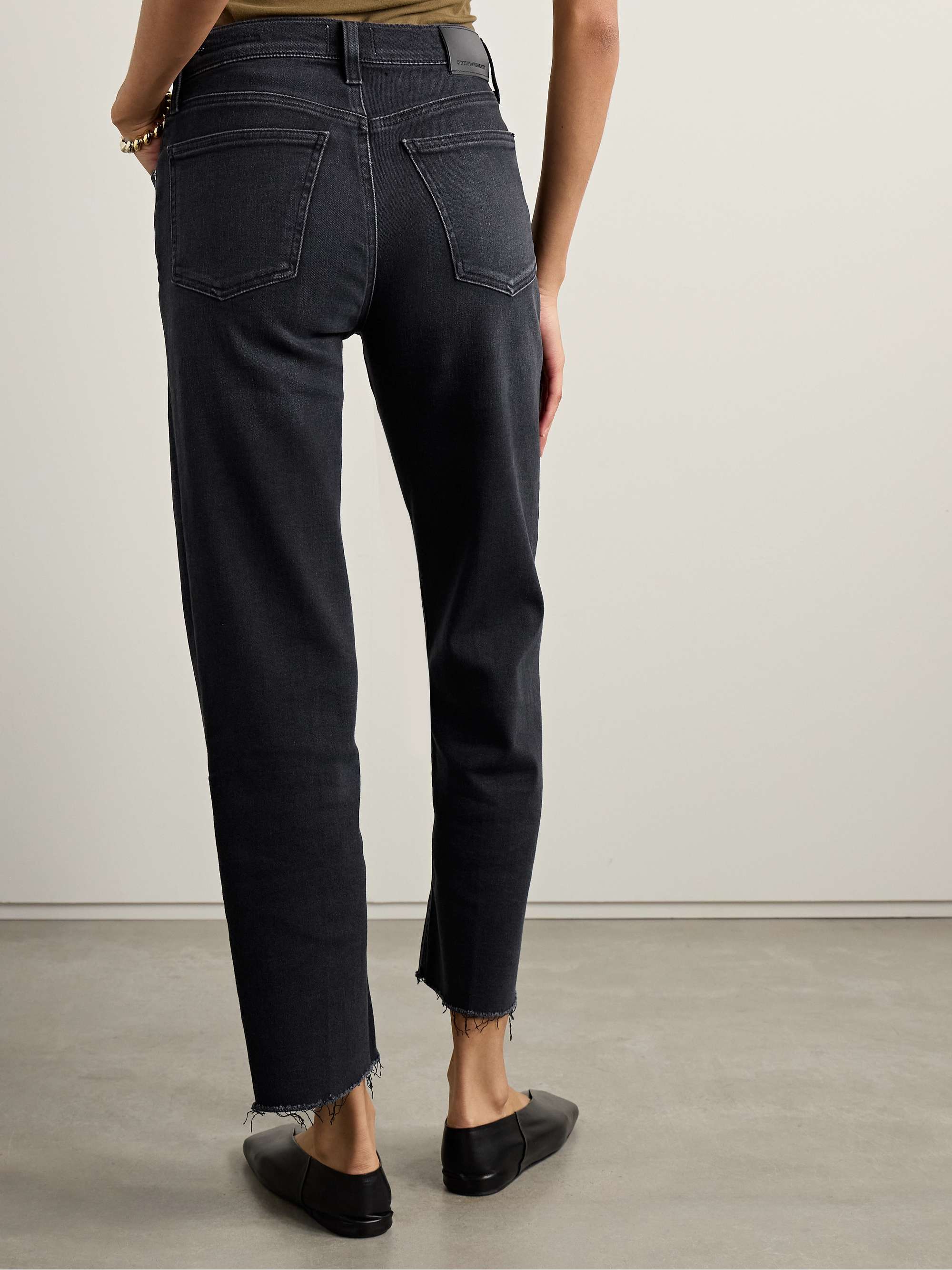 Palma frayed high-rise straight-leg jeans view