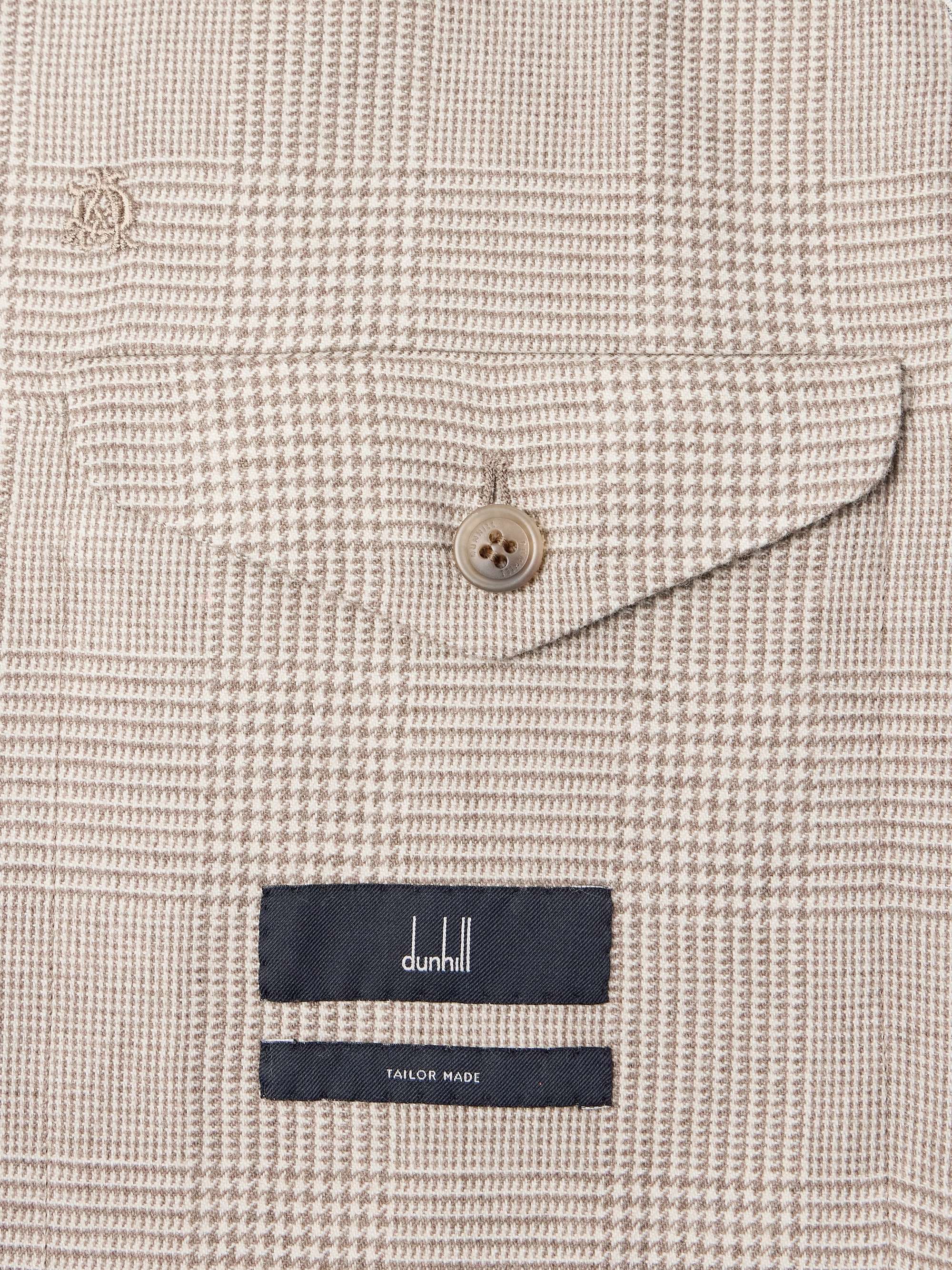Cavendish Suede-Trimmed Prince of Wales Checked Wool, Silk and Cashmere-Blend Blazer view
