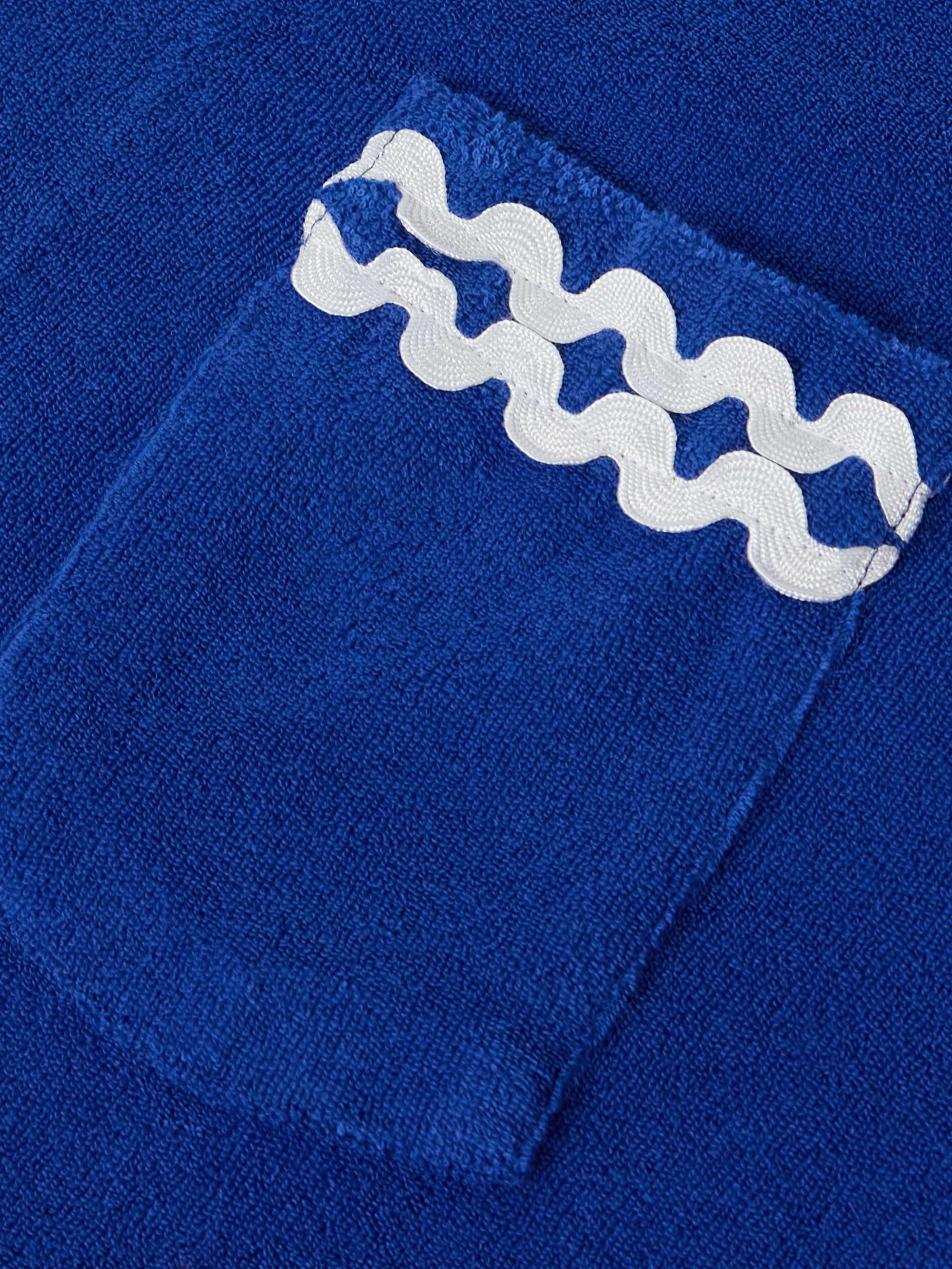 Camp-Collar Grosgrain-Trimmed Cotton-Terry Overshirt view
