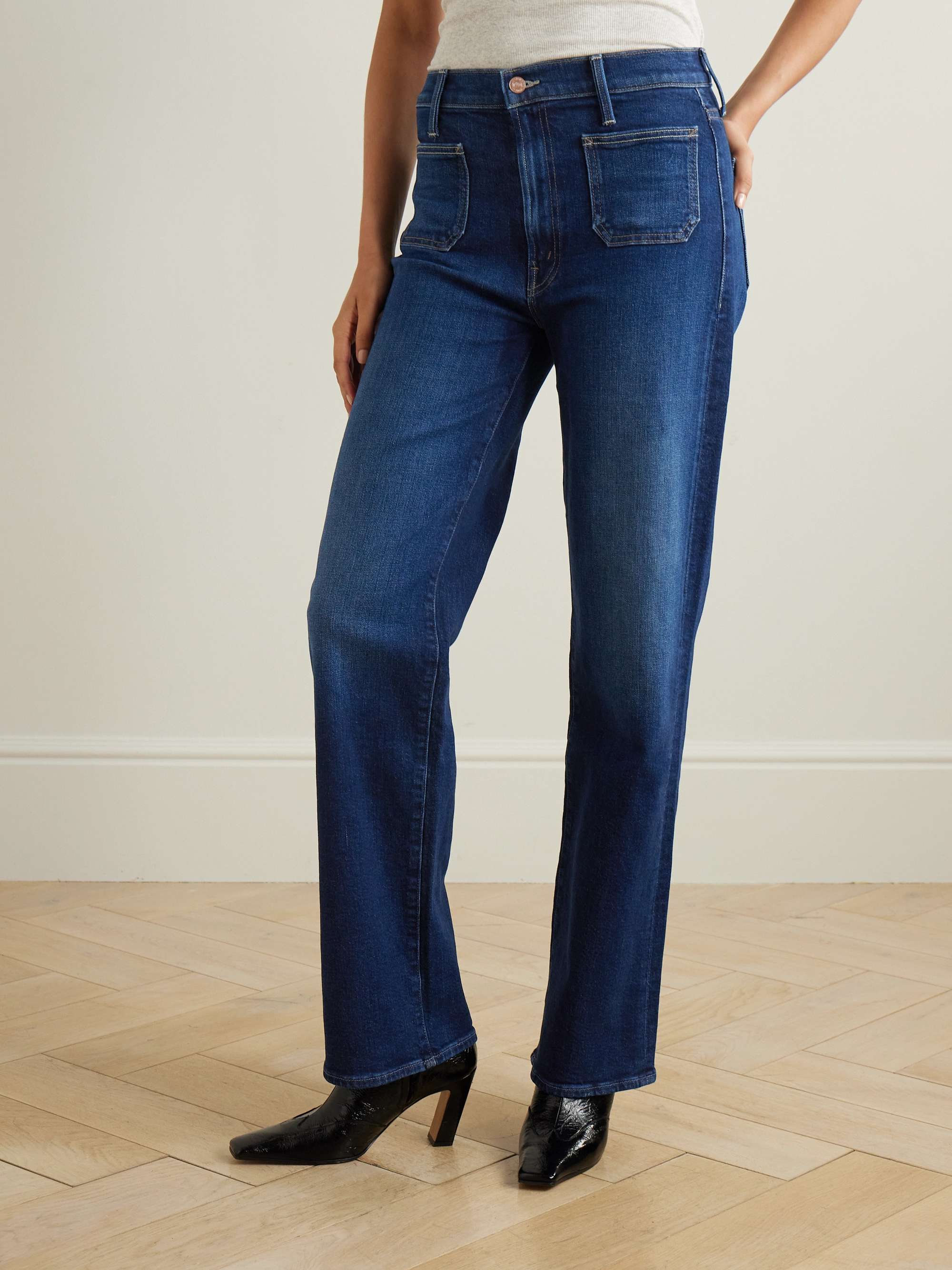 Patch Pocket Rambler Zip high-rise straight-leg jeans view