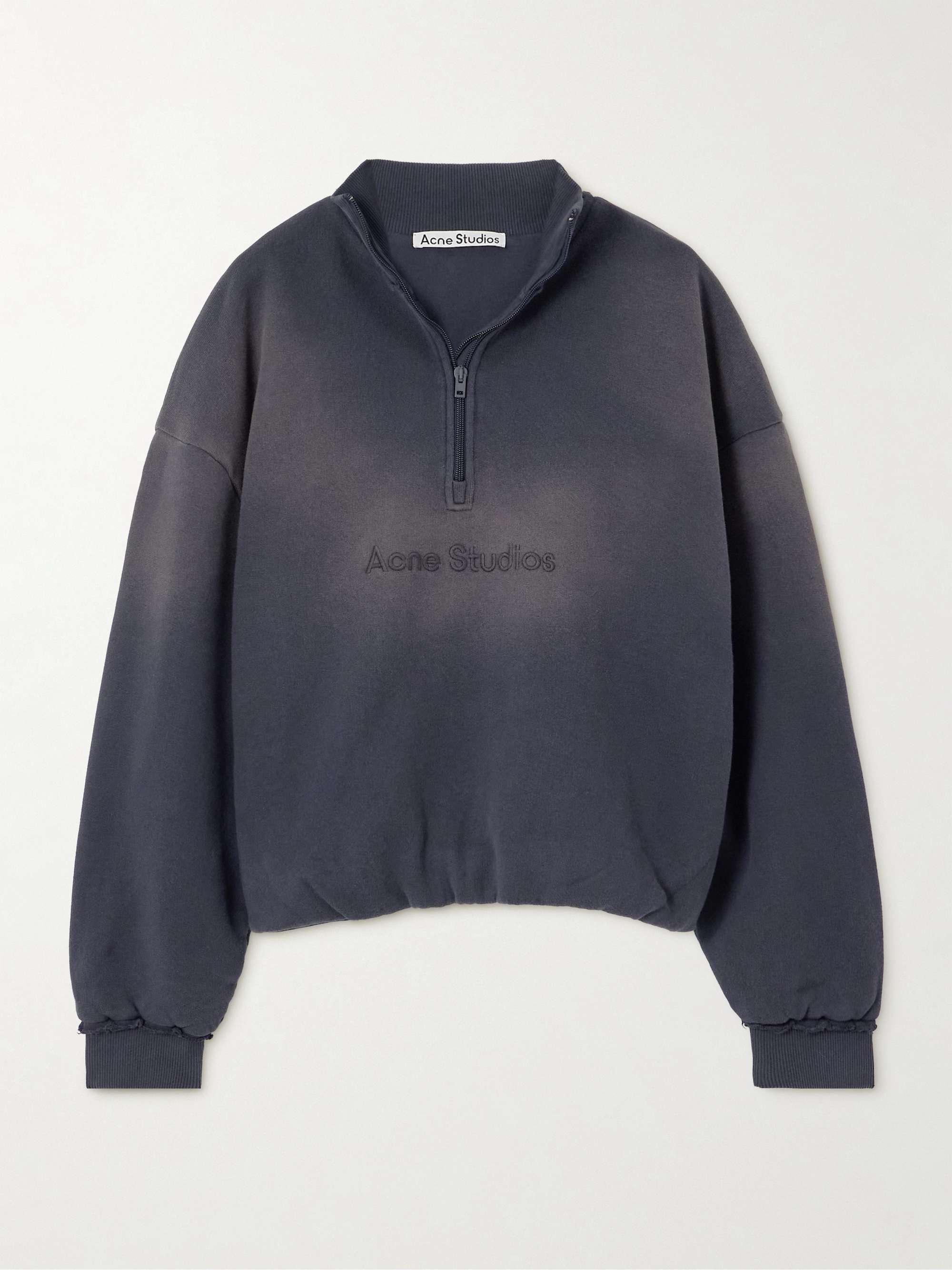 Embroidered frayed cotton-jersey sweatshirt view
