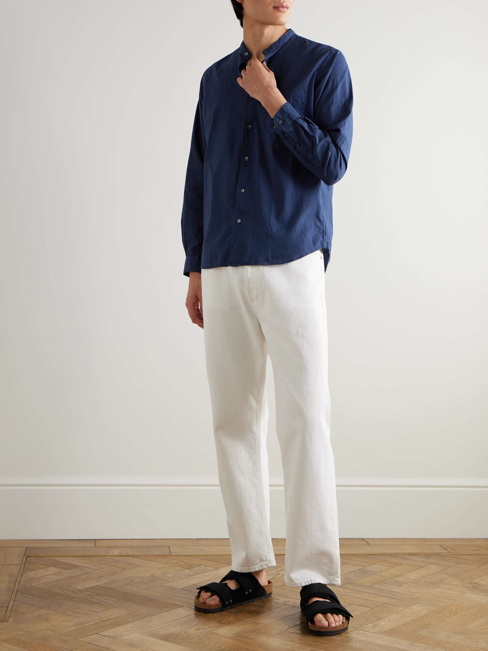 Premium Pat Grandad-Collar Cotton-Twill Shirt view