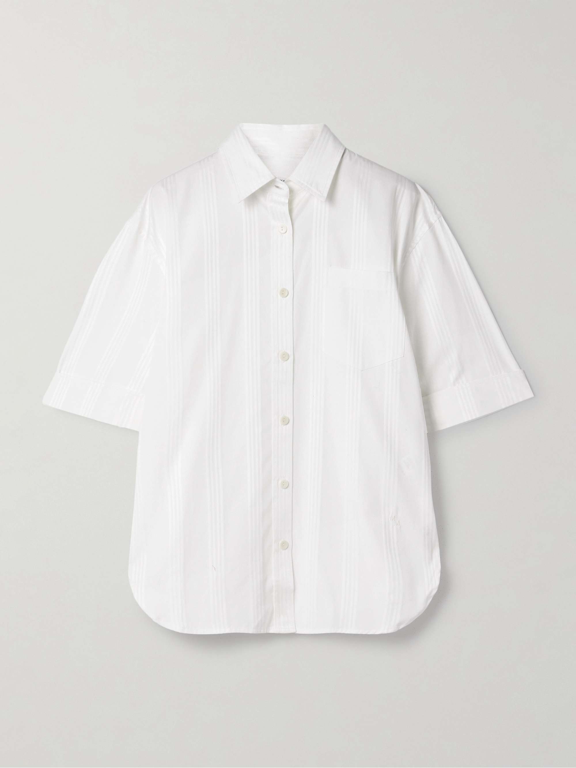 Oversized striped organic cotton-jacquard shirt view