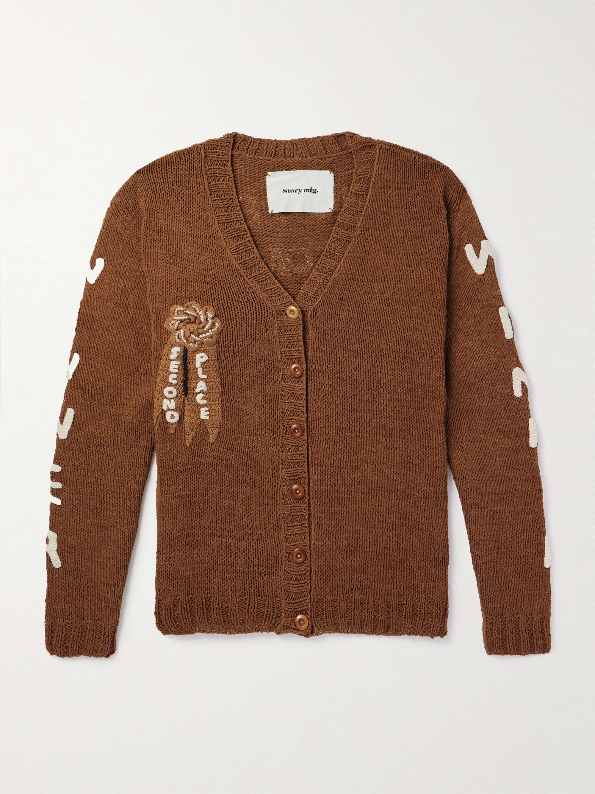 Twinsun Appliquéd Jacquard-Knit Organic Cotton Cardigan view