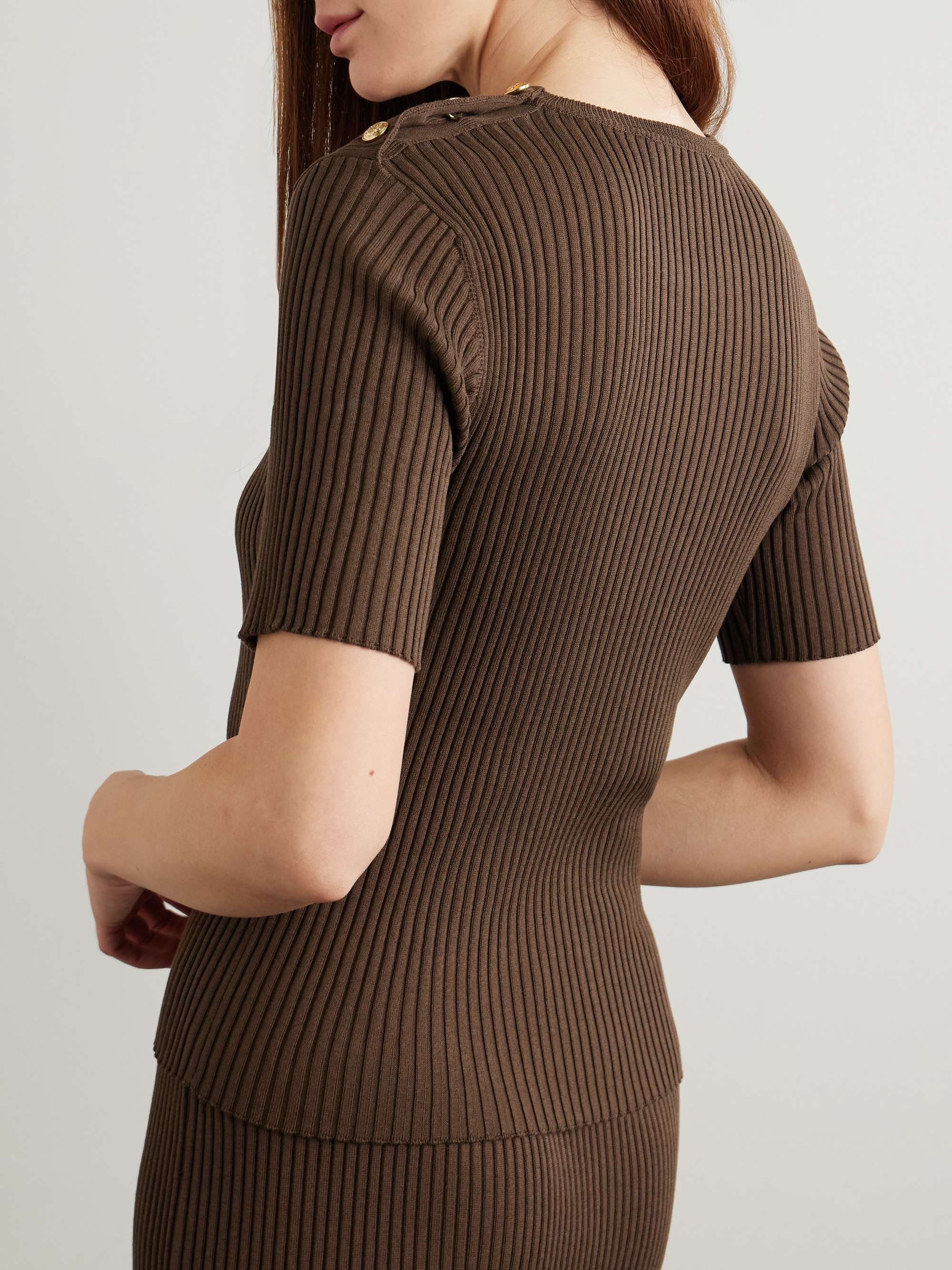 Alegria ribbed silk and cotton-blend T-shirt view