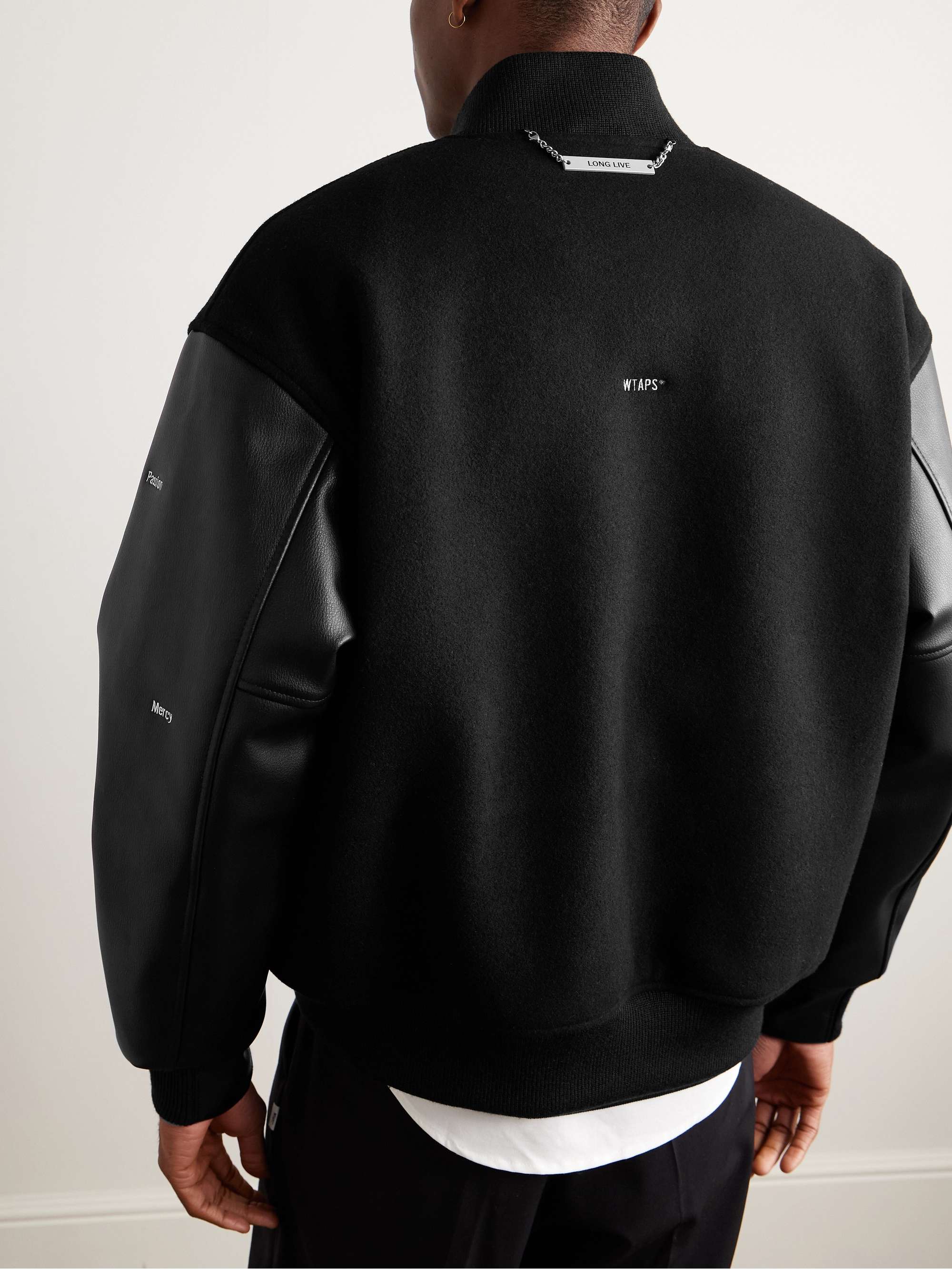 Logo-Appliquéd and Embroidered Melton Wool-Blend Felt Bomber Jacket view