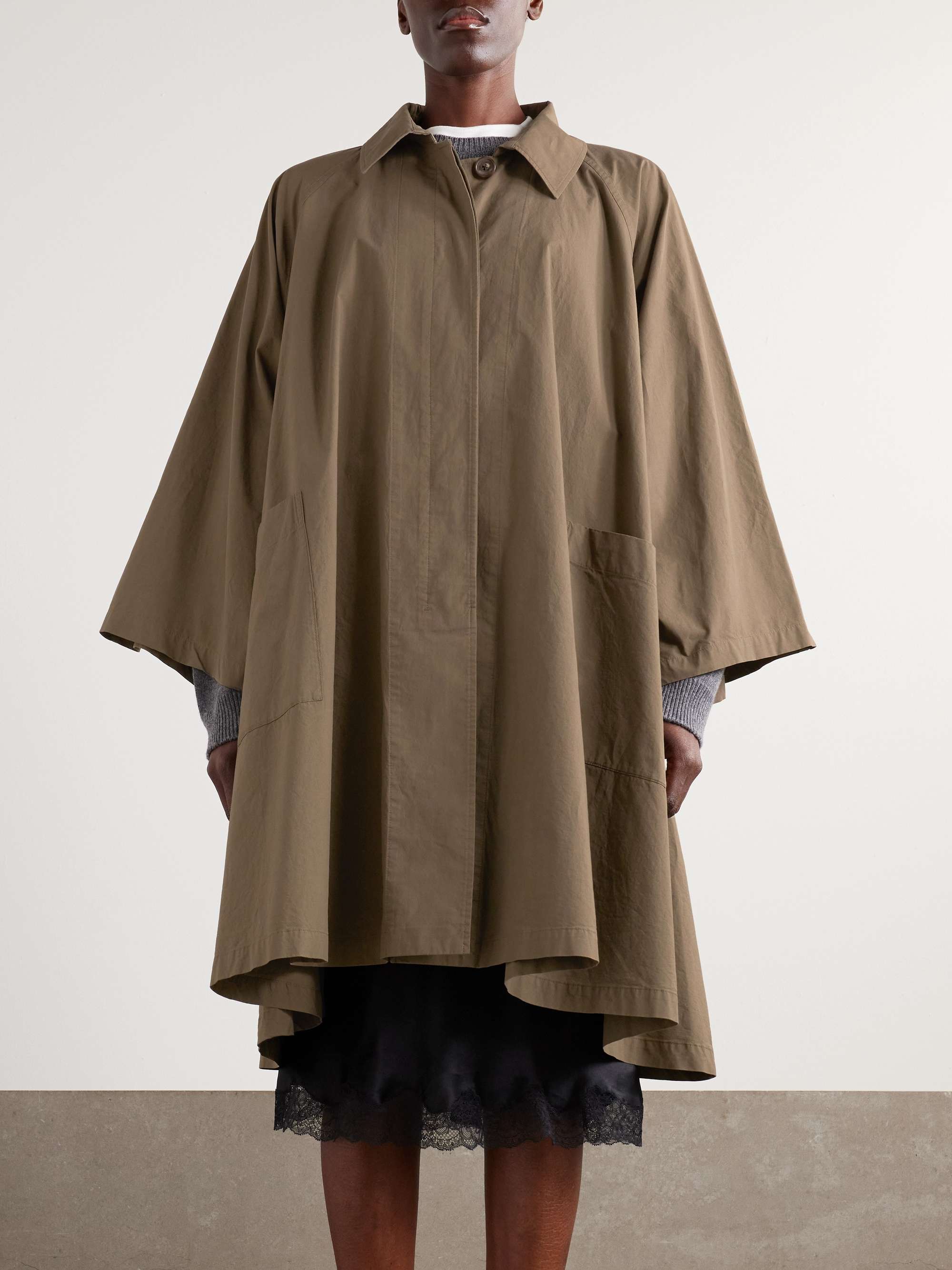 Leins oversized pleated cotton-poplin trench coat view