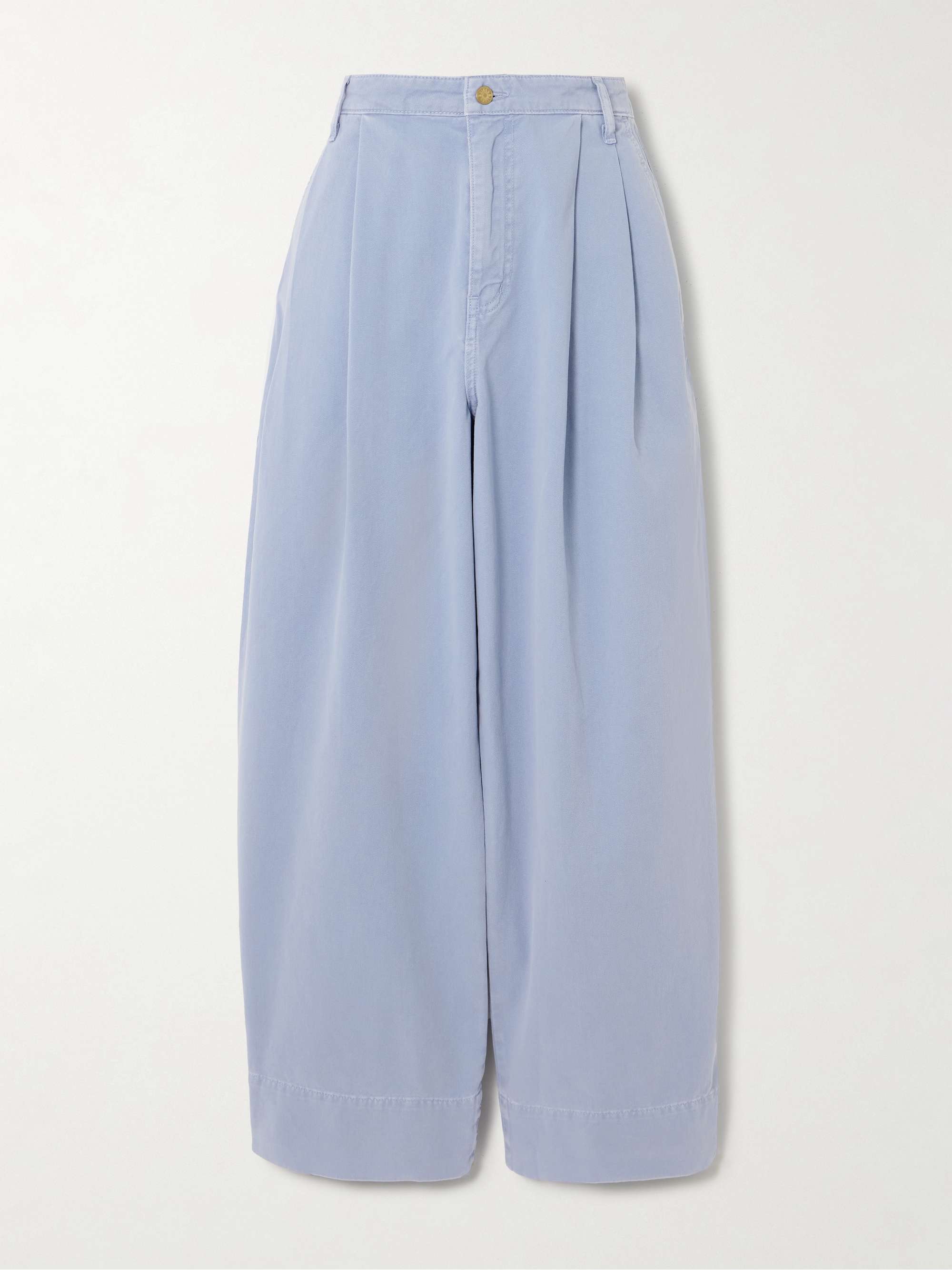 Martin pleated cotton-twill barrel-leg pants view