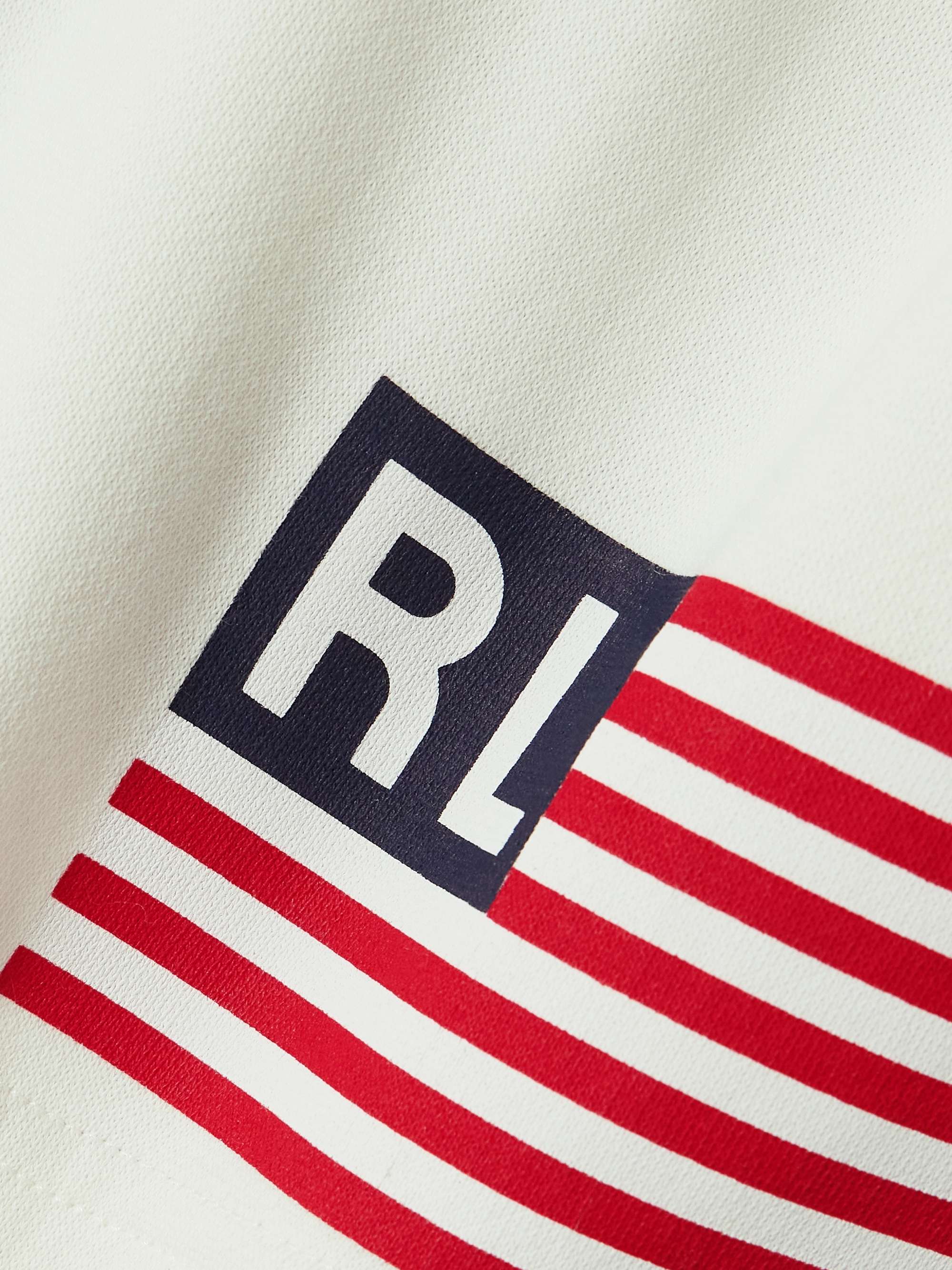 Printed ripstop-trimmed brushed cotton-blend jersey shorts view