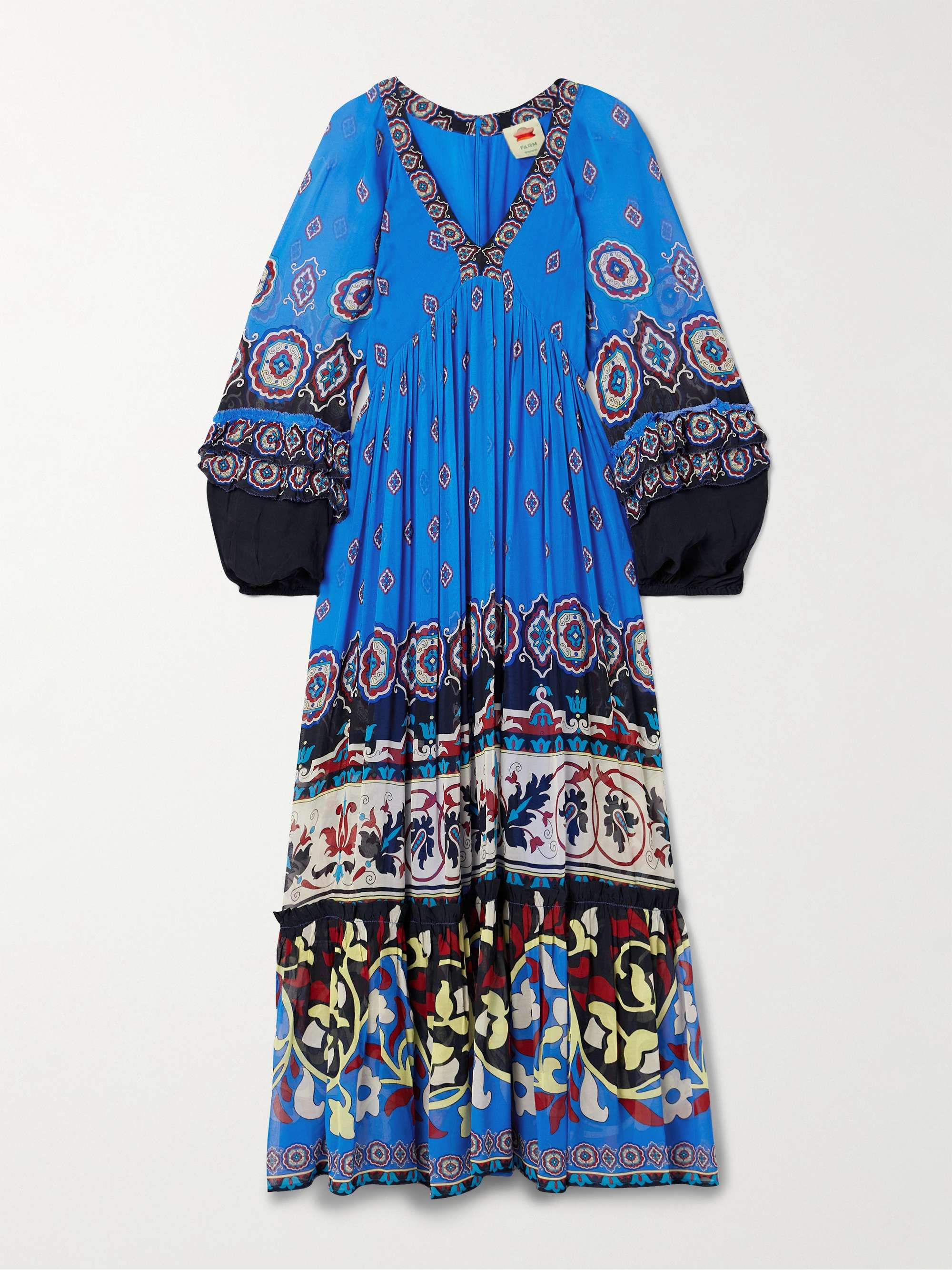 Ainika gathered printed georgette maxi dress view