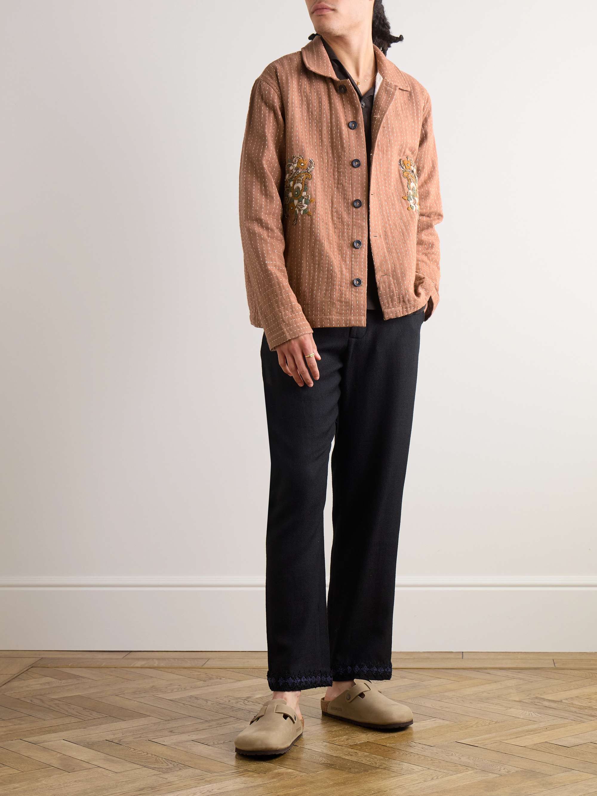 Kantha Embellished Embroidered Cotton Overshirt view