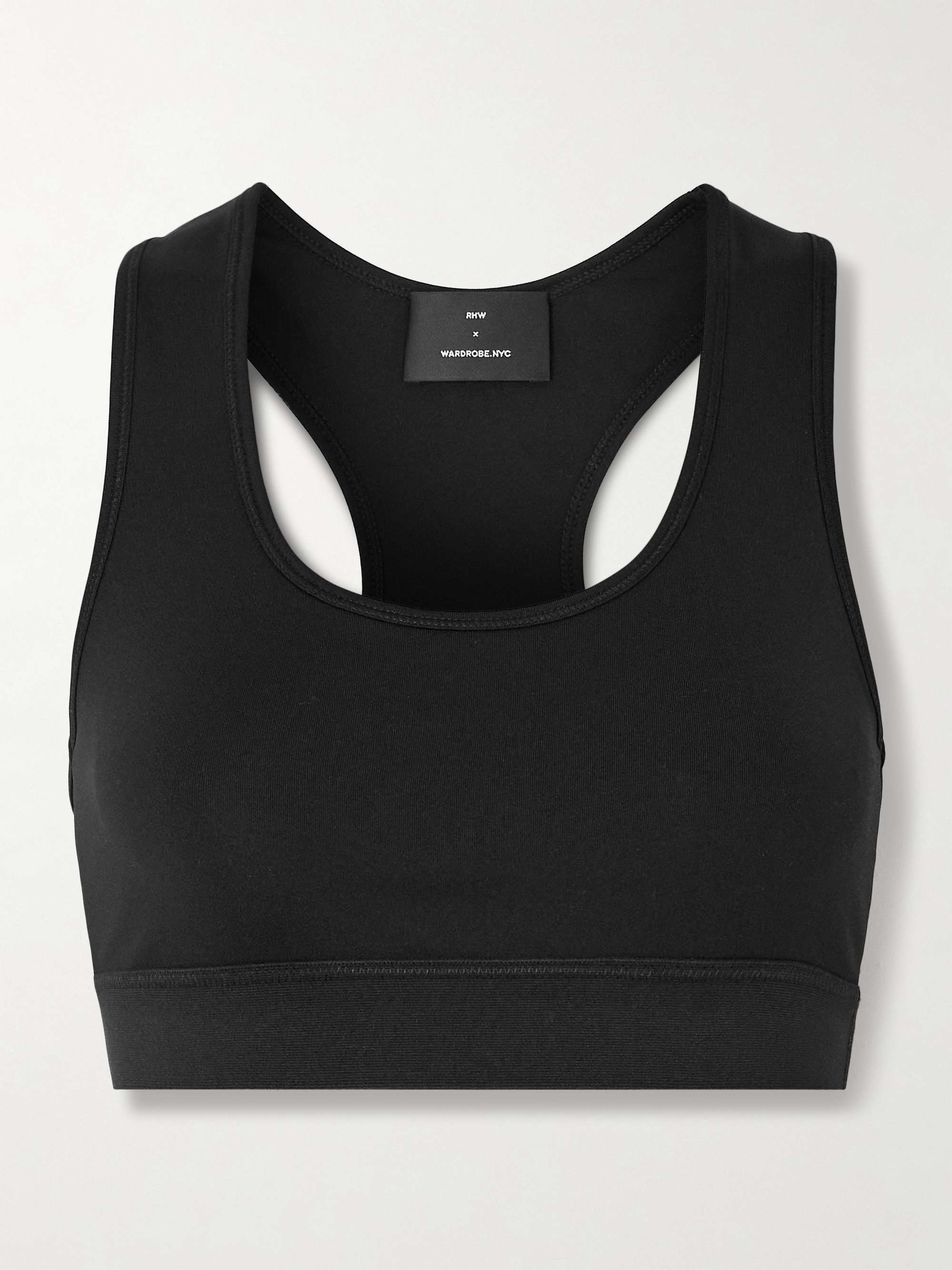 + RHW stretch-jersey sports bra view