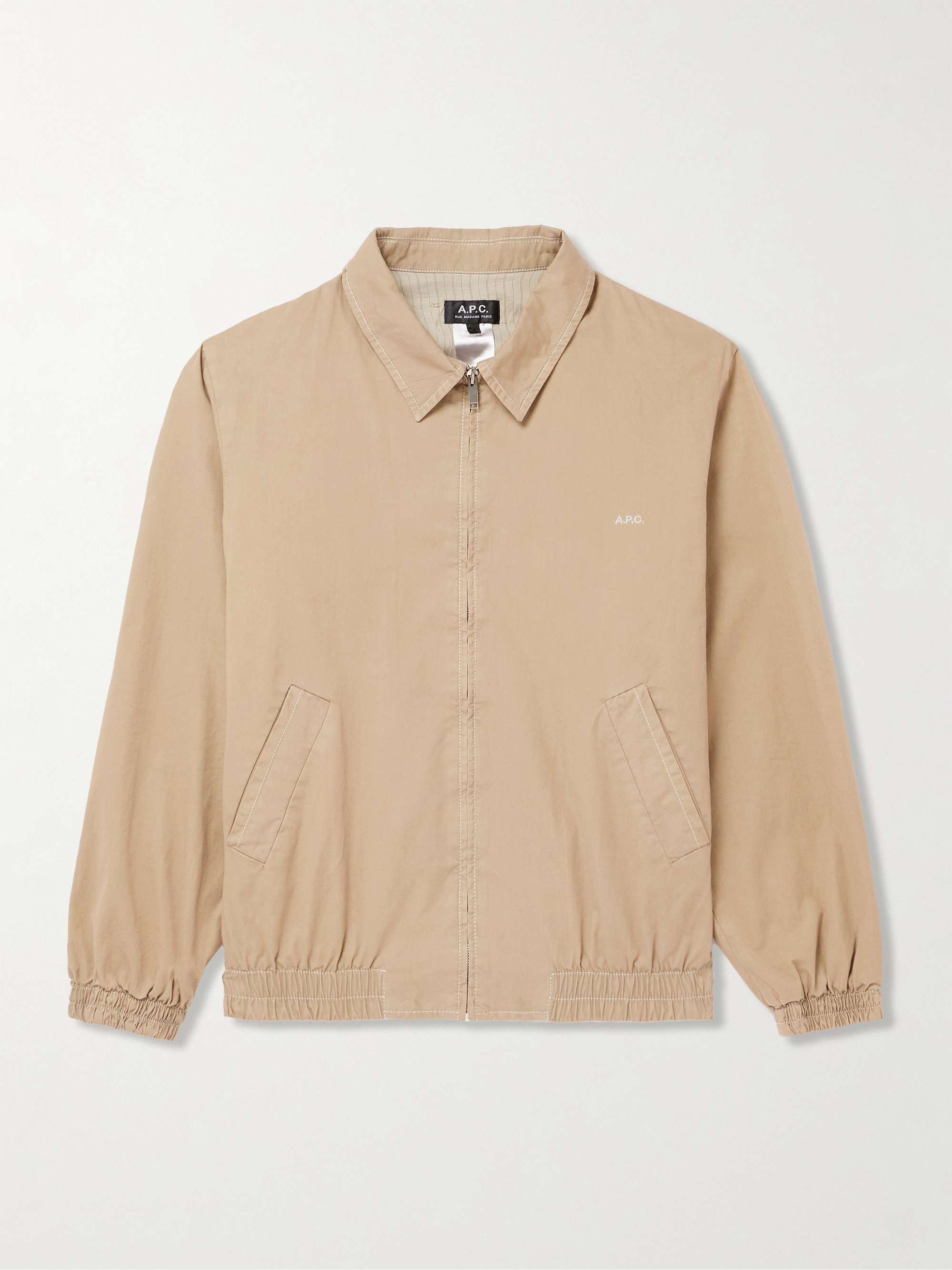 Gilbert Logo-Embroidered Organic Cotton-Twill Blouson Jacket view