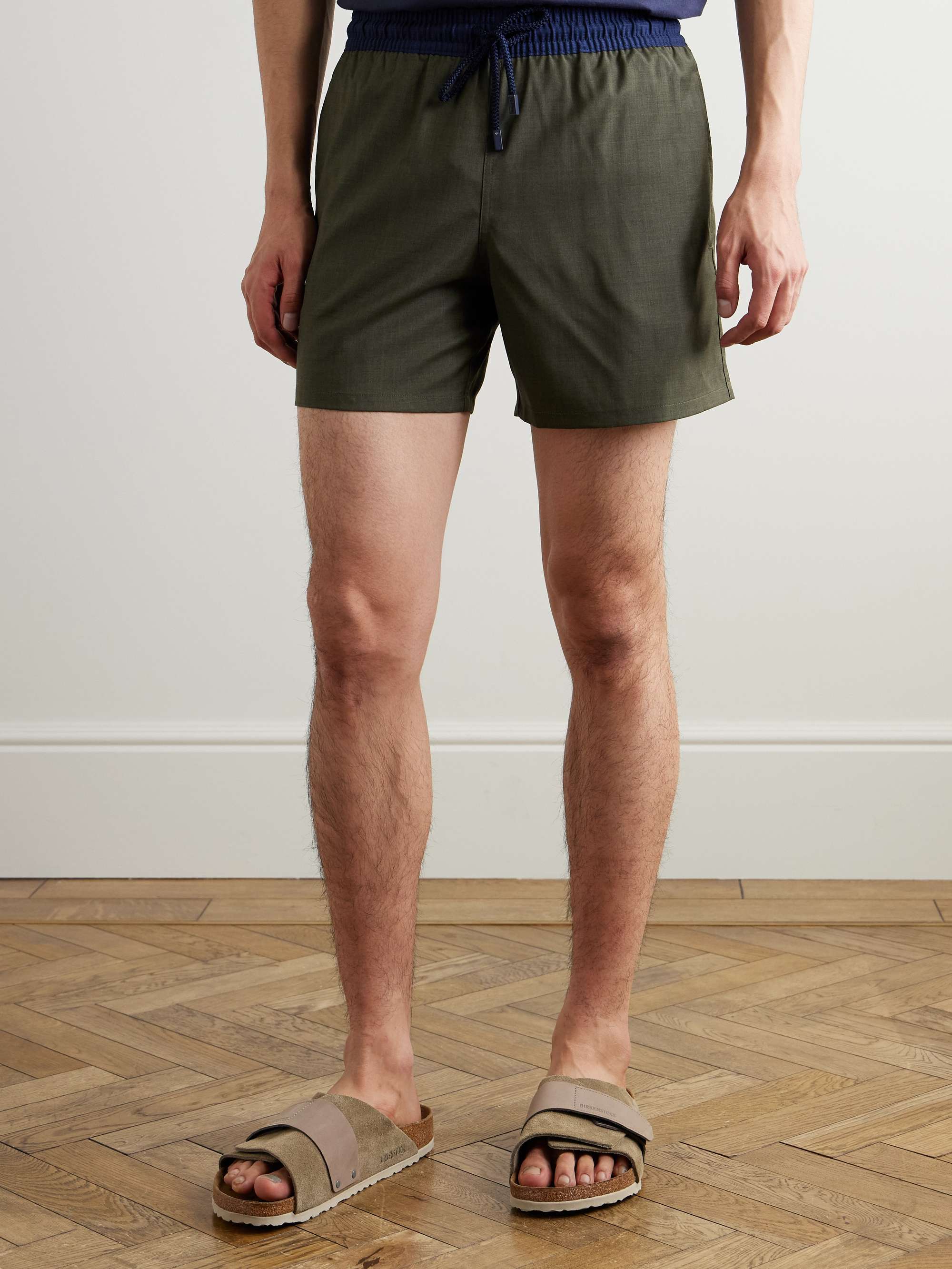 Magnus Wide-Leg Mid-Length Wool Swim Shorts view