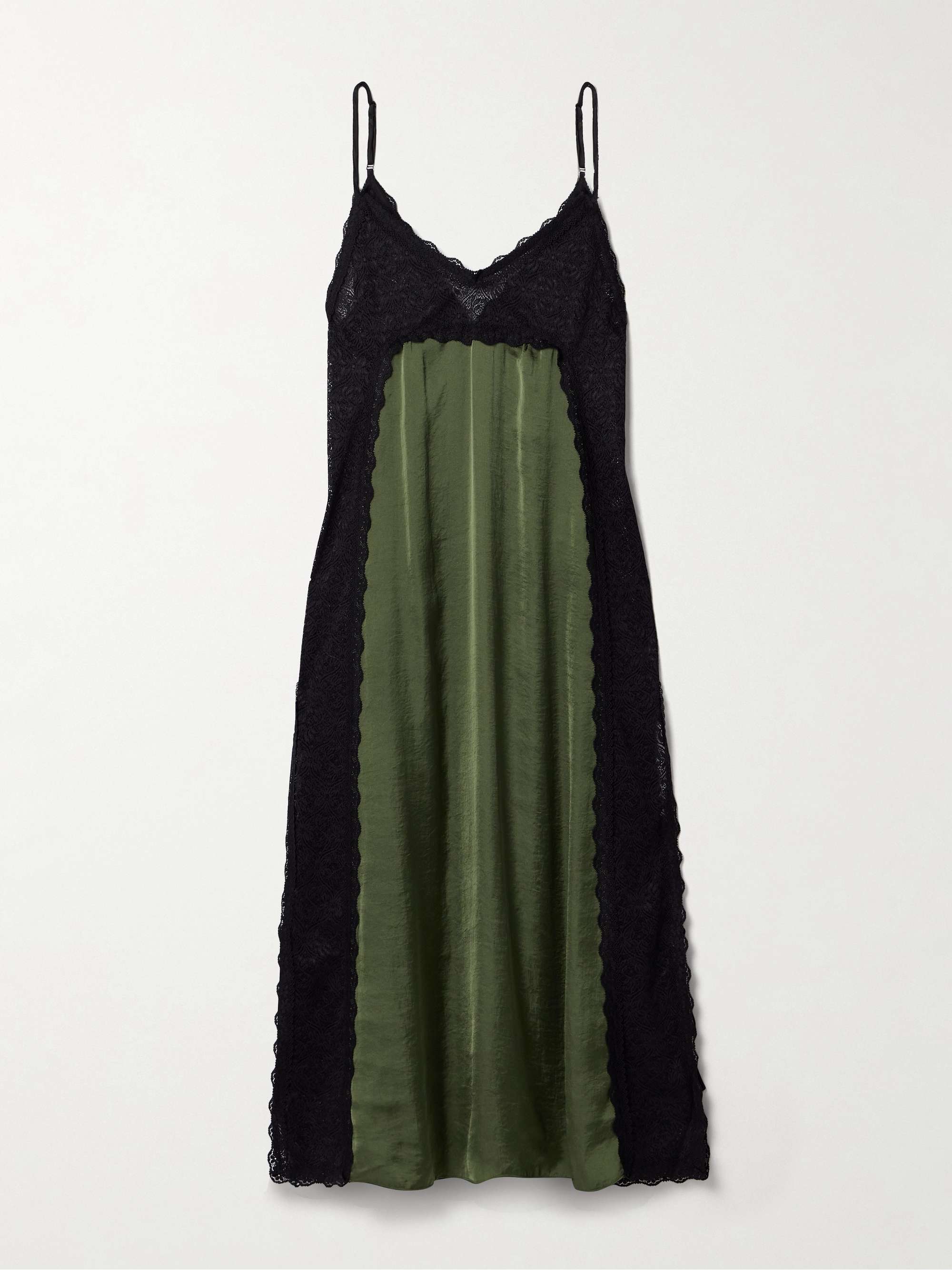 Somaly tie-detailed guipure lace and silk-satin midi dress view