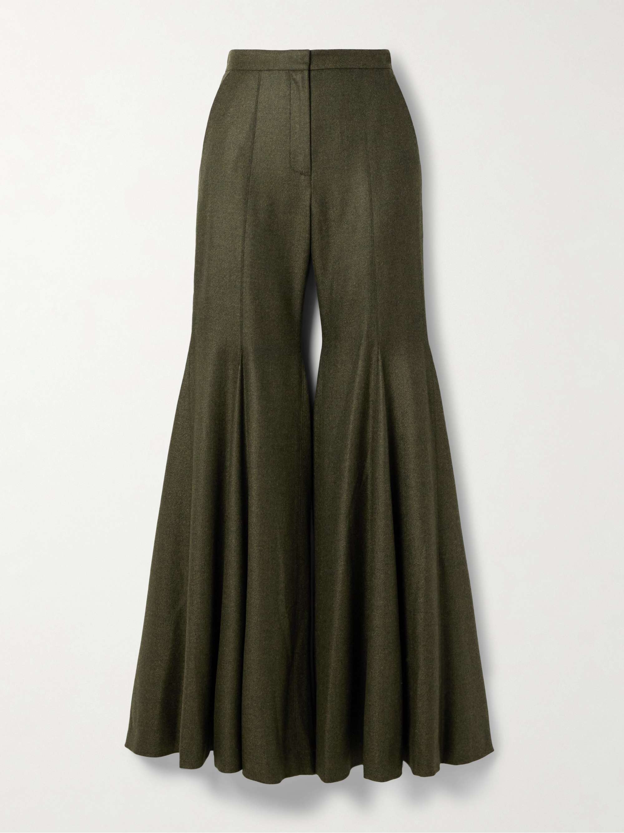 Leon wool and cashmere-blend twill flared pants view
