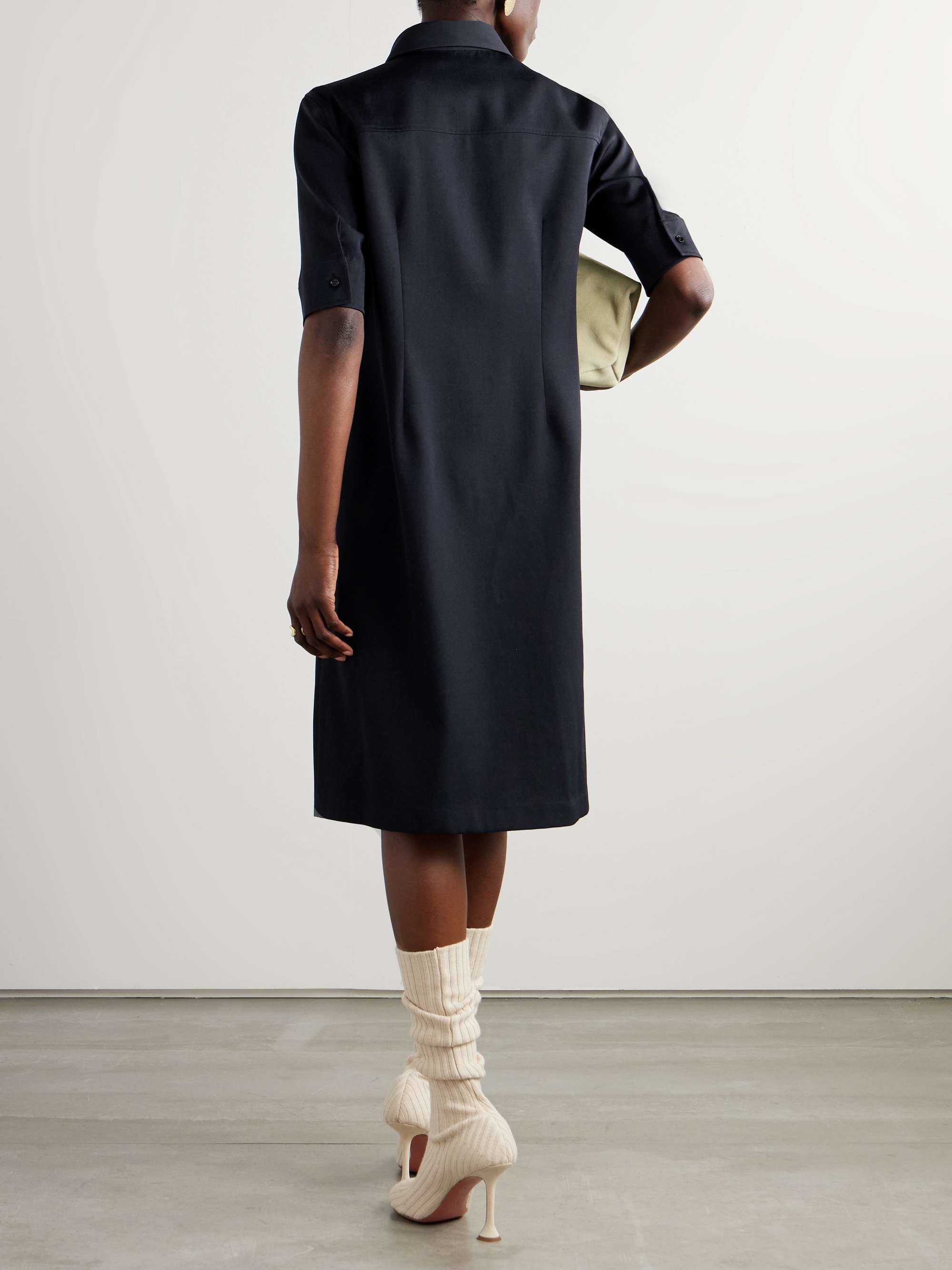 Wool shirt midi dress view