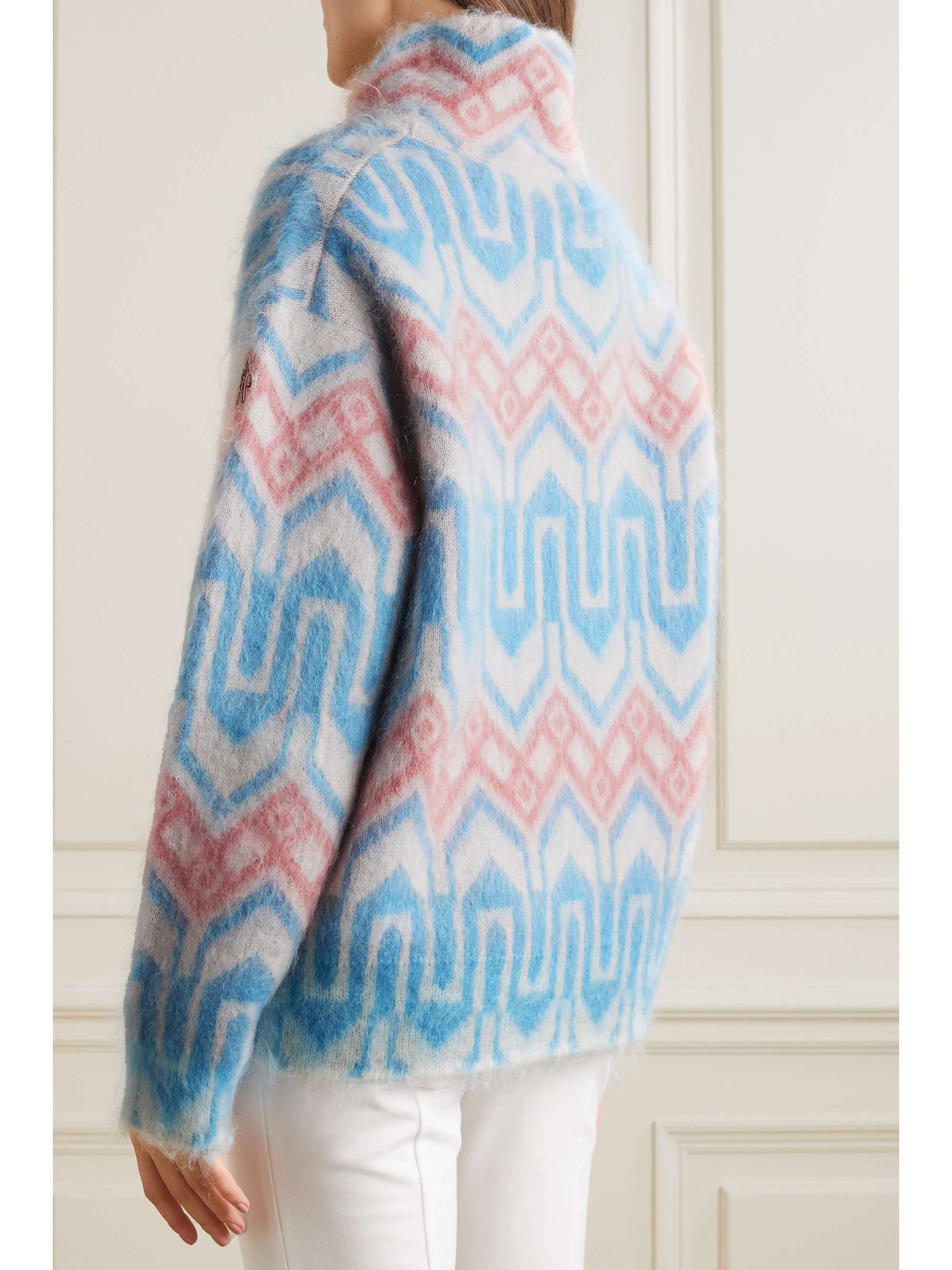 Jacquard-knit mohair-blend turtleneck sweater view