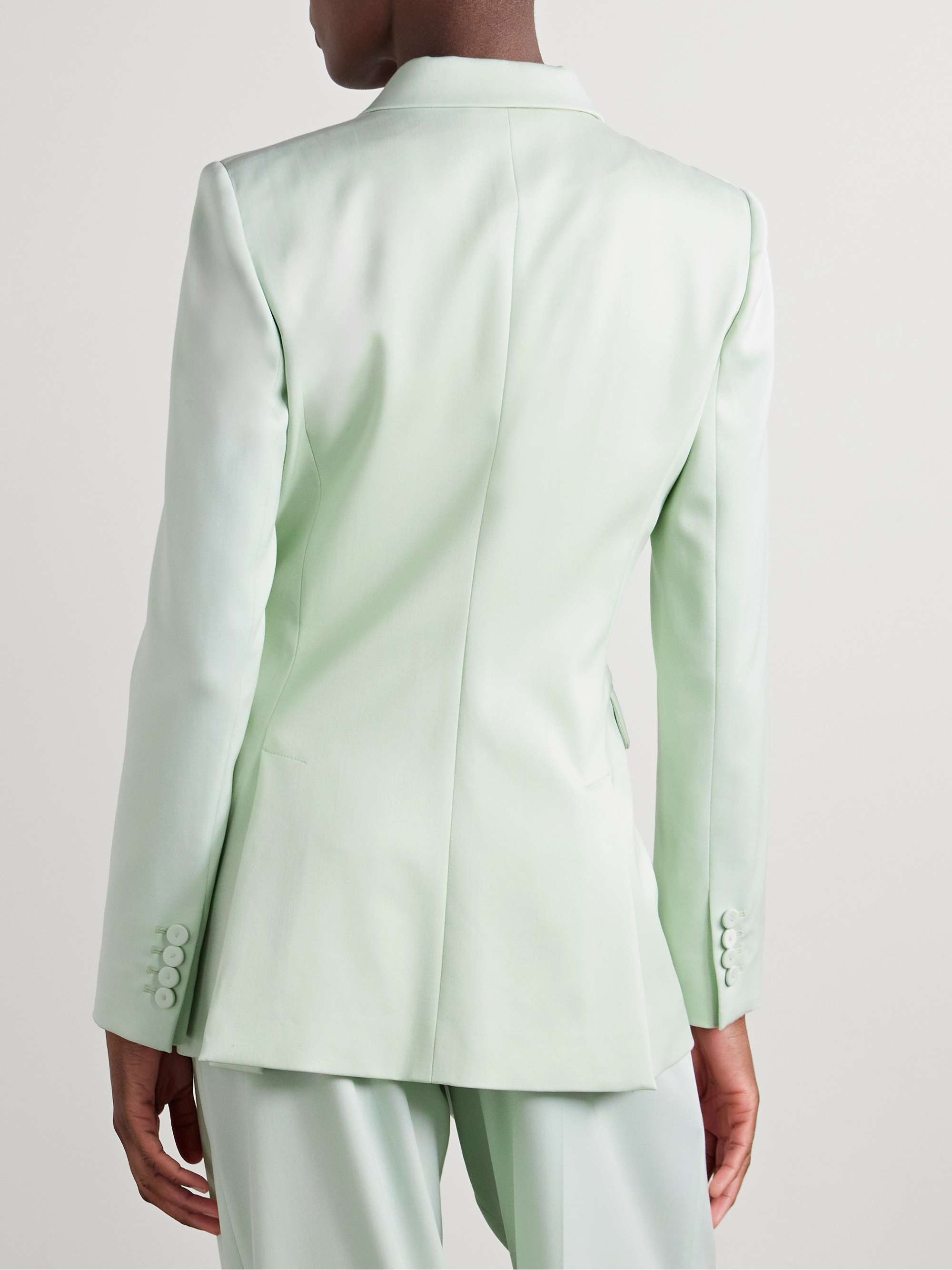 Double-breasted wool-blend blazer view