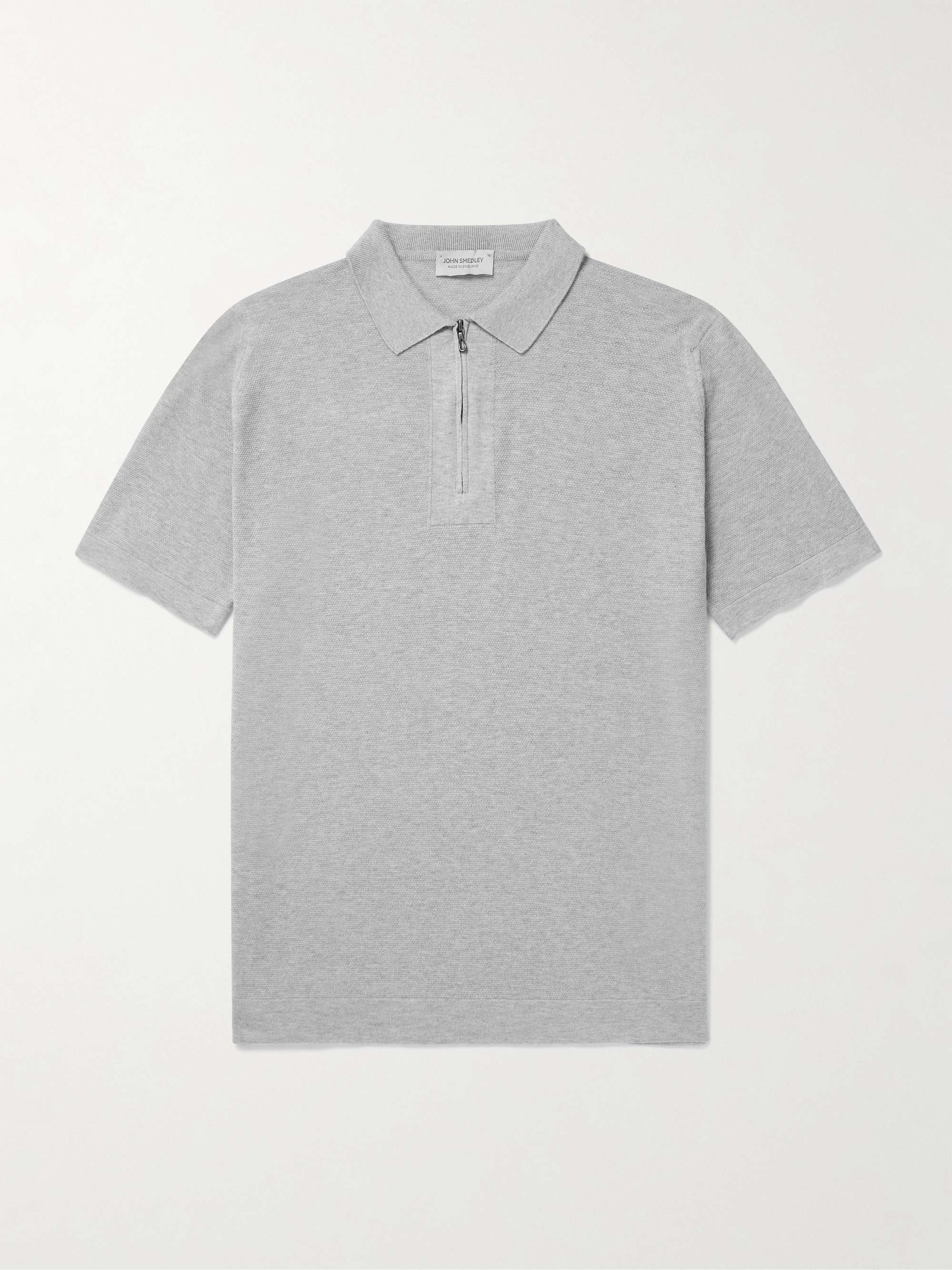 Sandbanks Sea Island Cotton Half-Zip Polo Shirt view