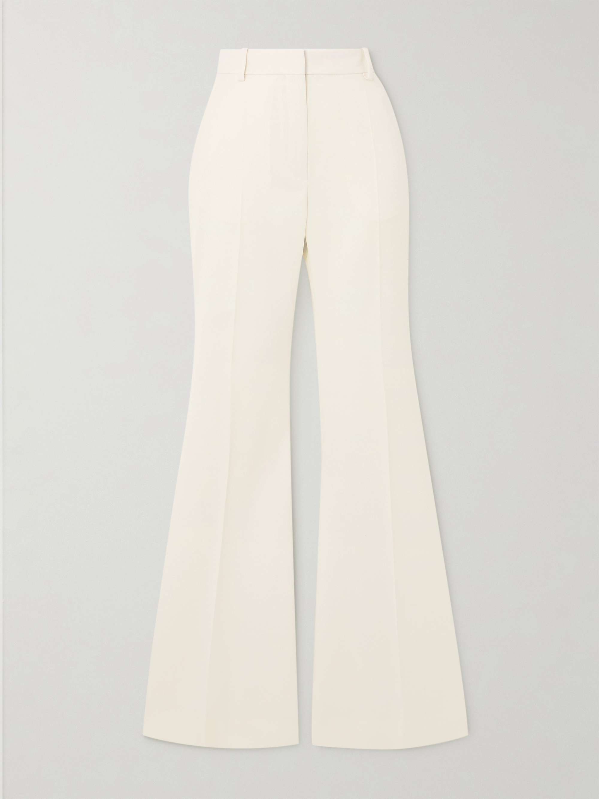 Wool-gabardine flared pants view