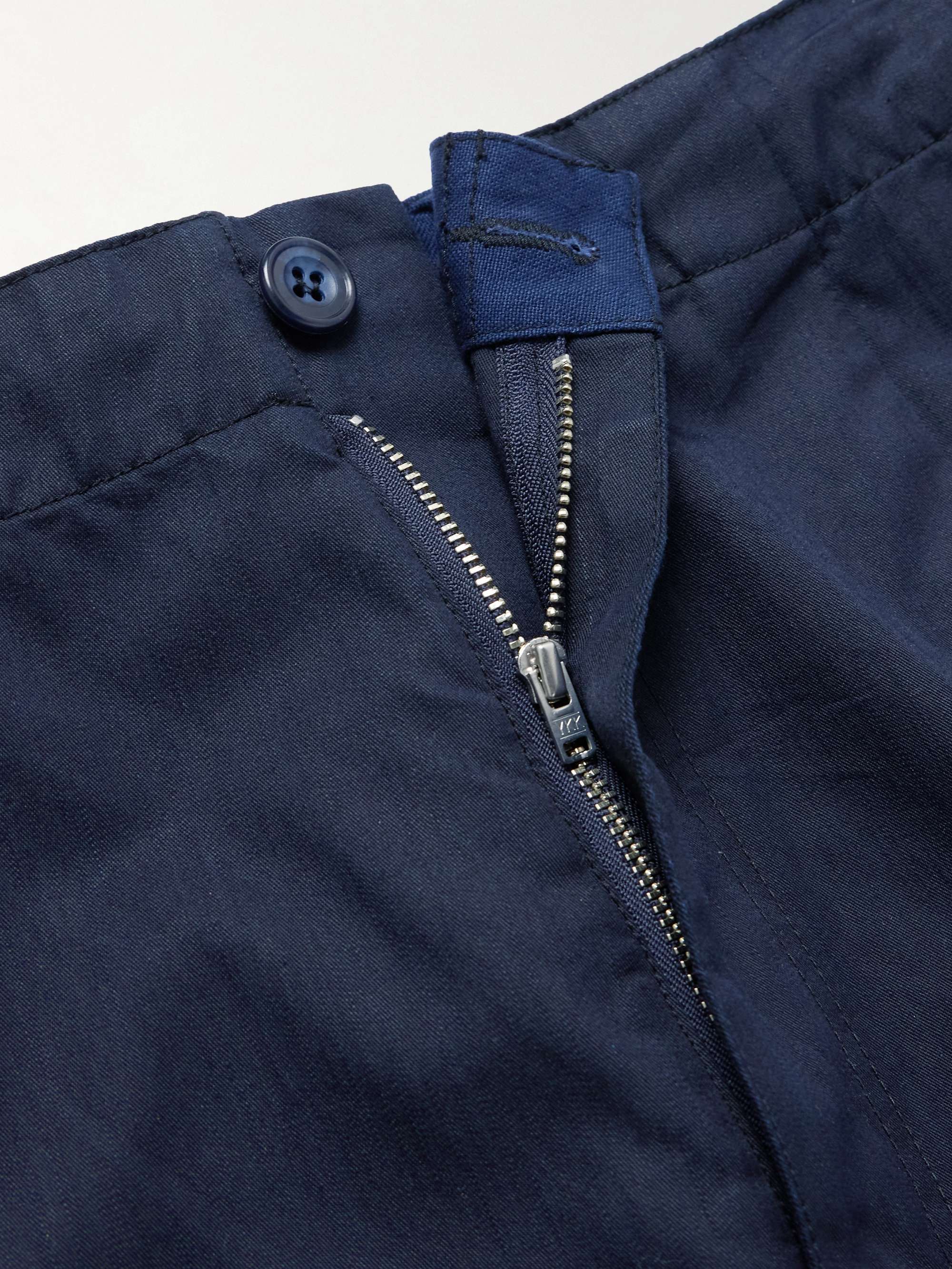 Wide-Leg Cotton-Blend Trousers view