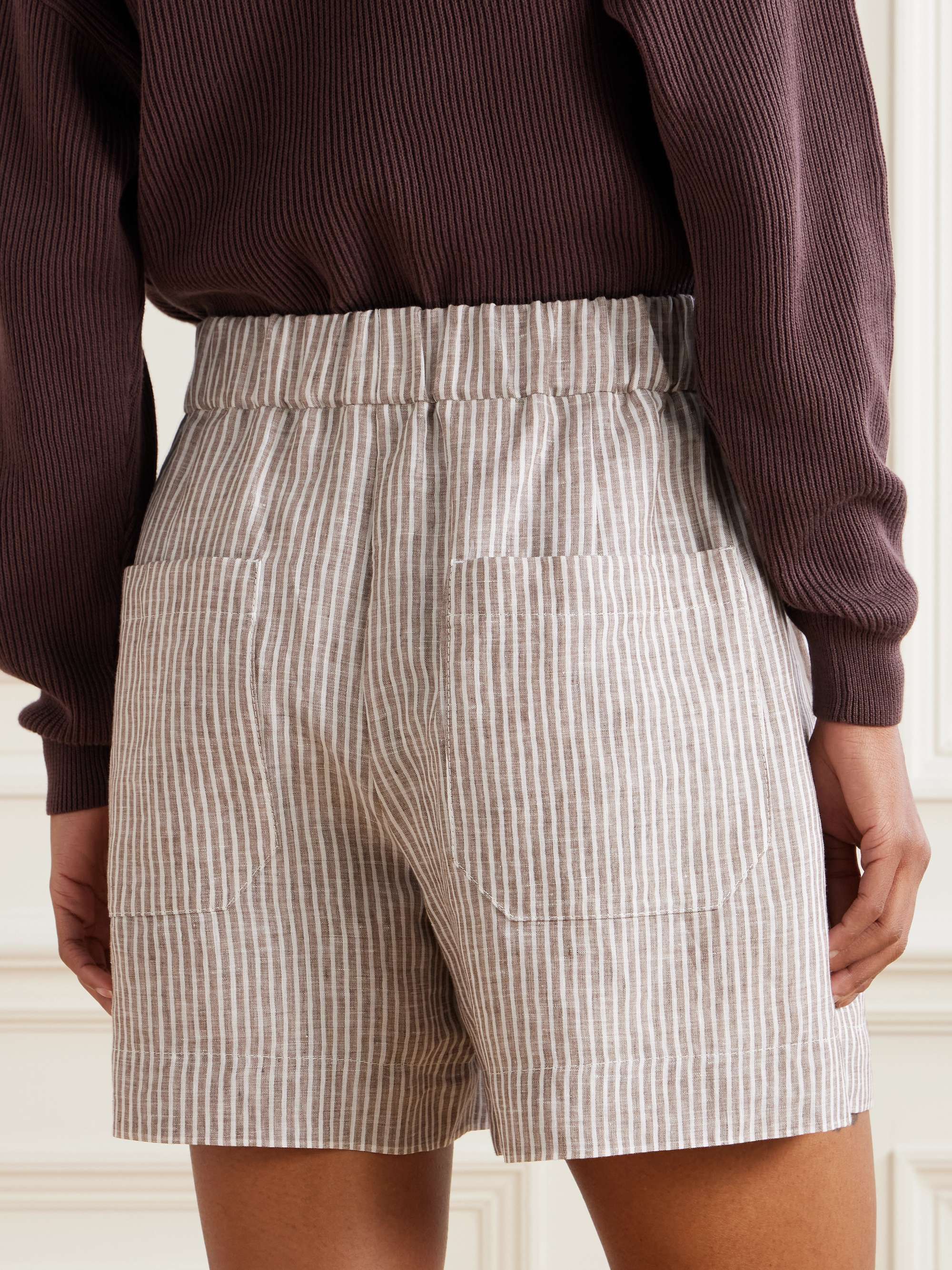 Striped linen shorts view
