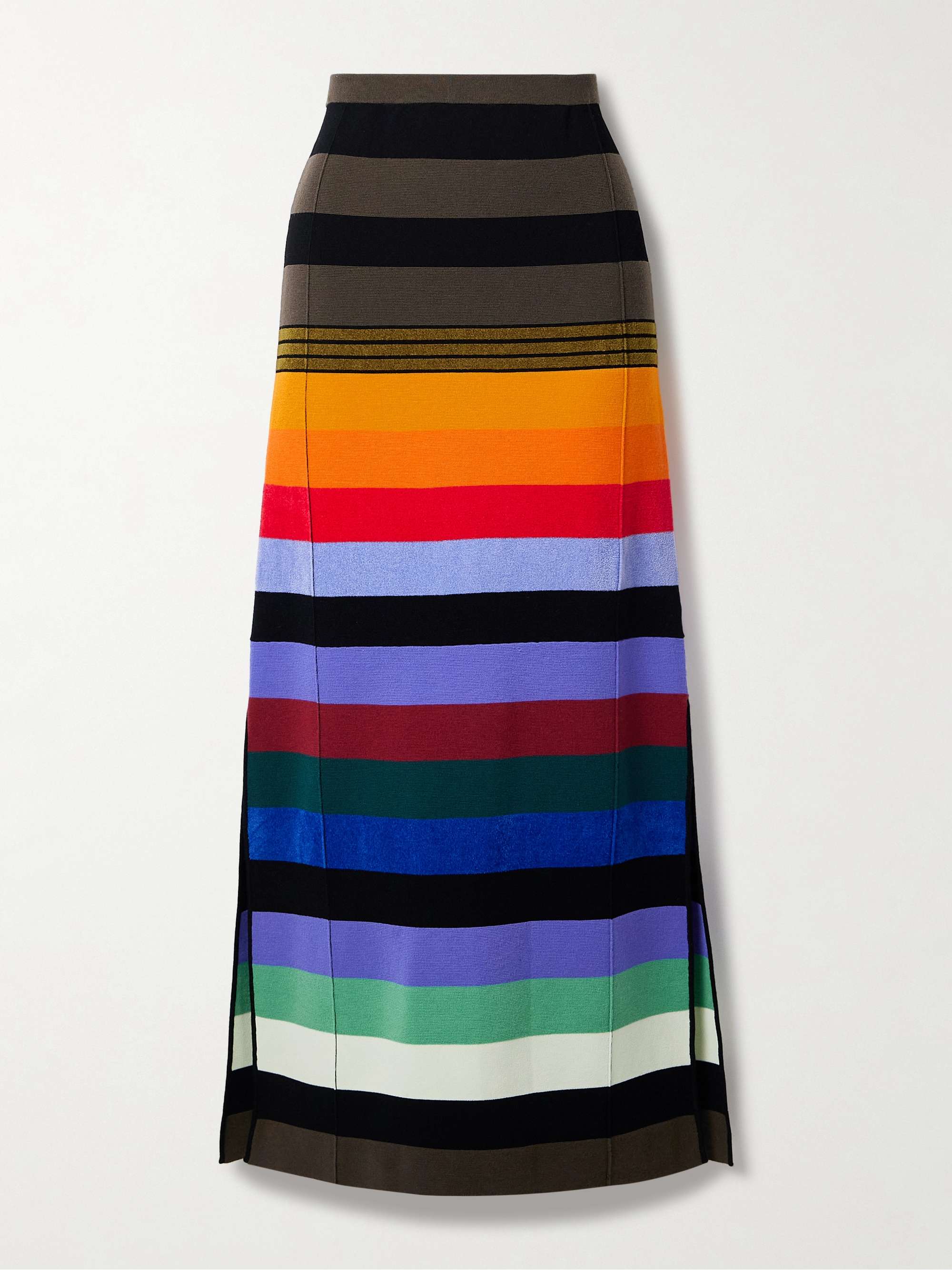 Striped wool-blend maxi skirt view