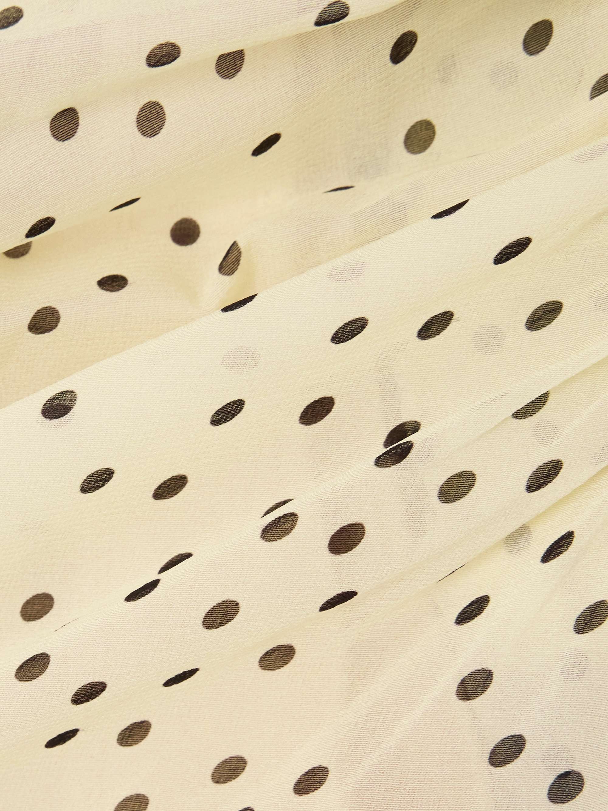 Ruched polka-dot silk-blend chiffon mini dress view
