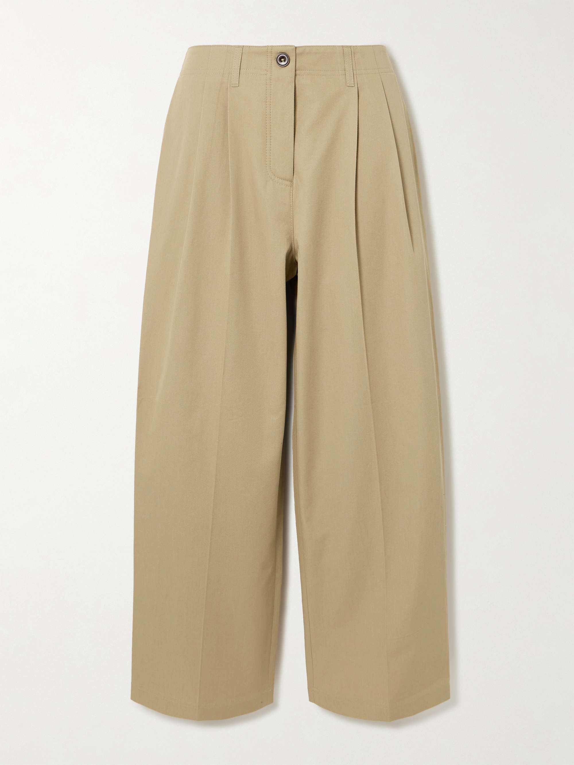 Organic cotton-twill wide-leg pants view