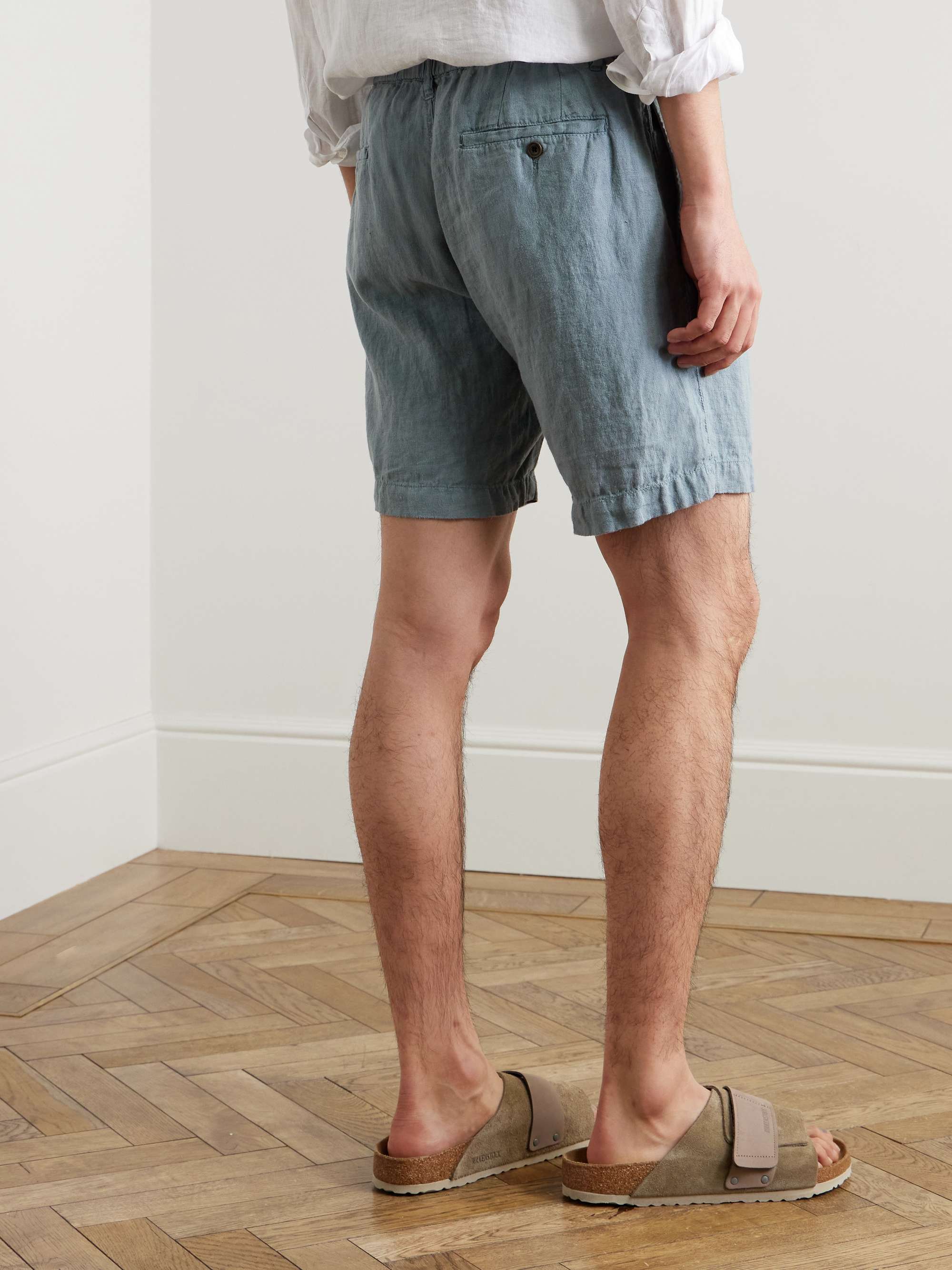 Tank Straight-Leg Linen Drawstring Shorts view