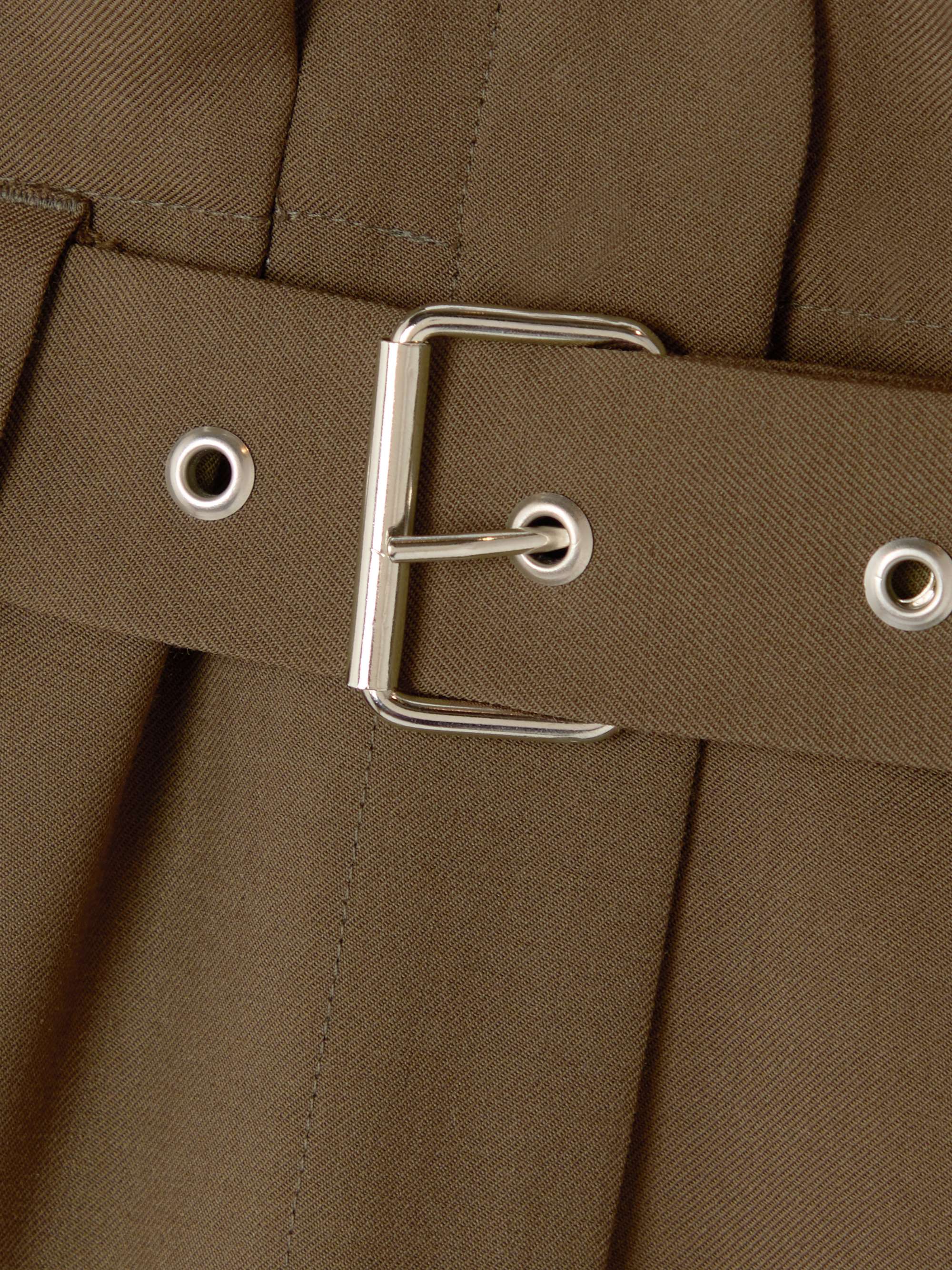 Belted pleated wool and mohair-blend jersey wide-leg pants view