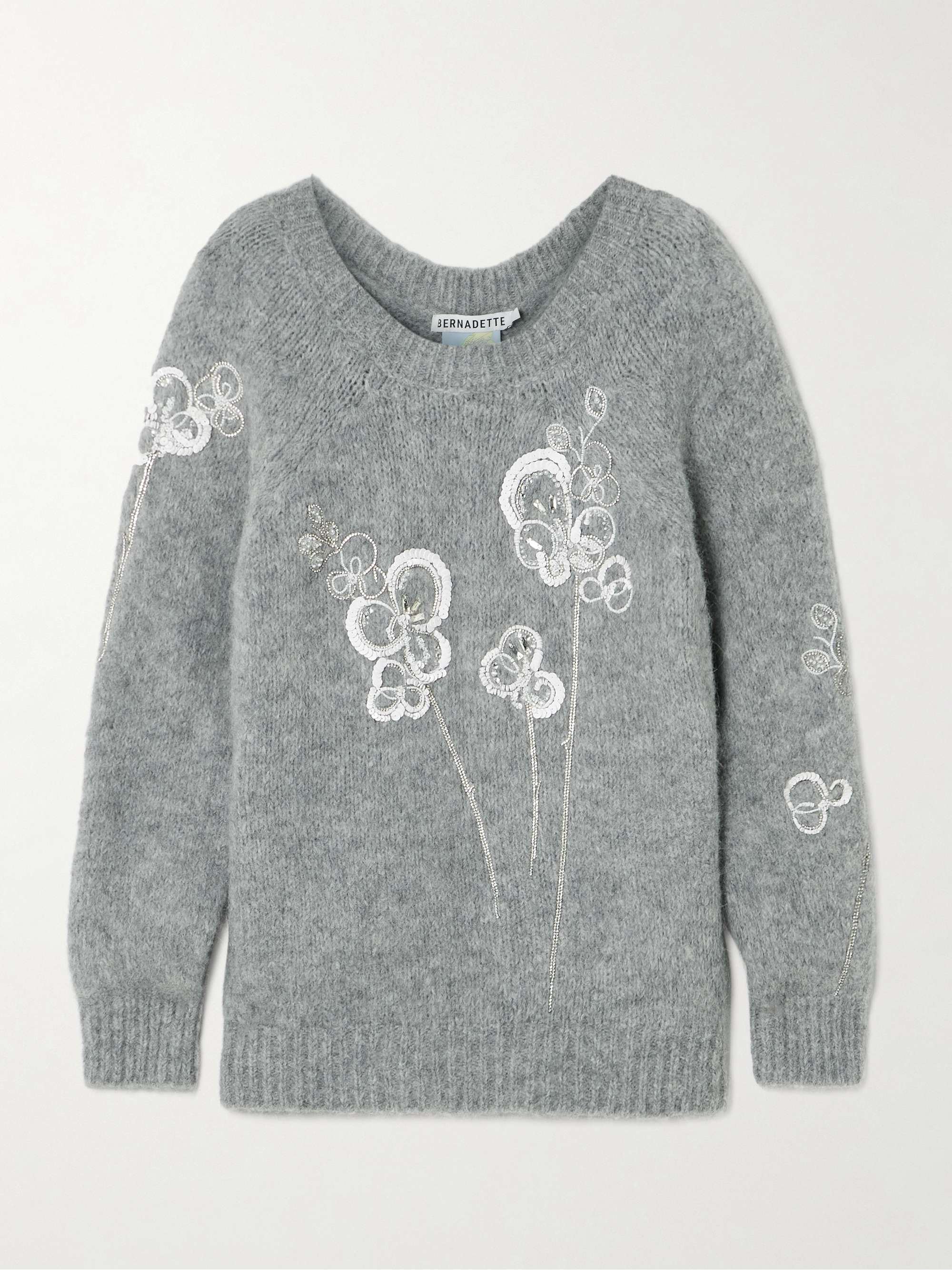 Orchidea crystal and sequin-embellished alpaca-blend sweater view