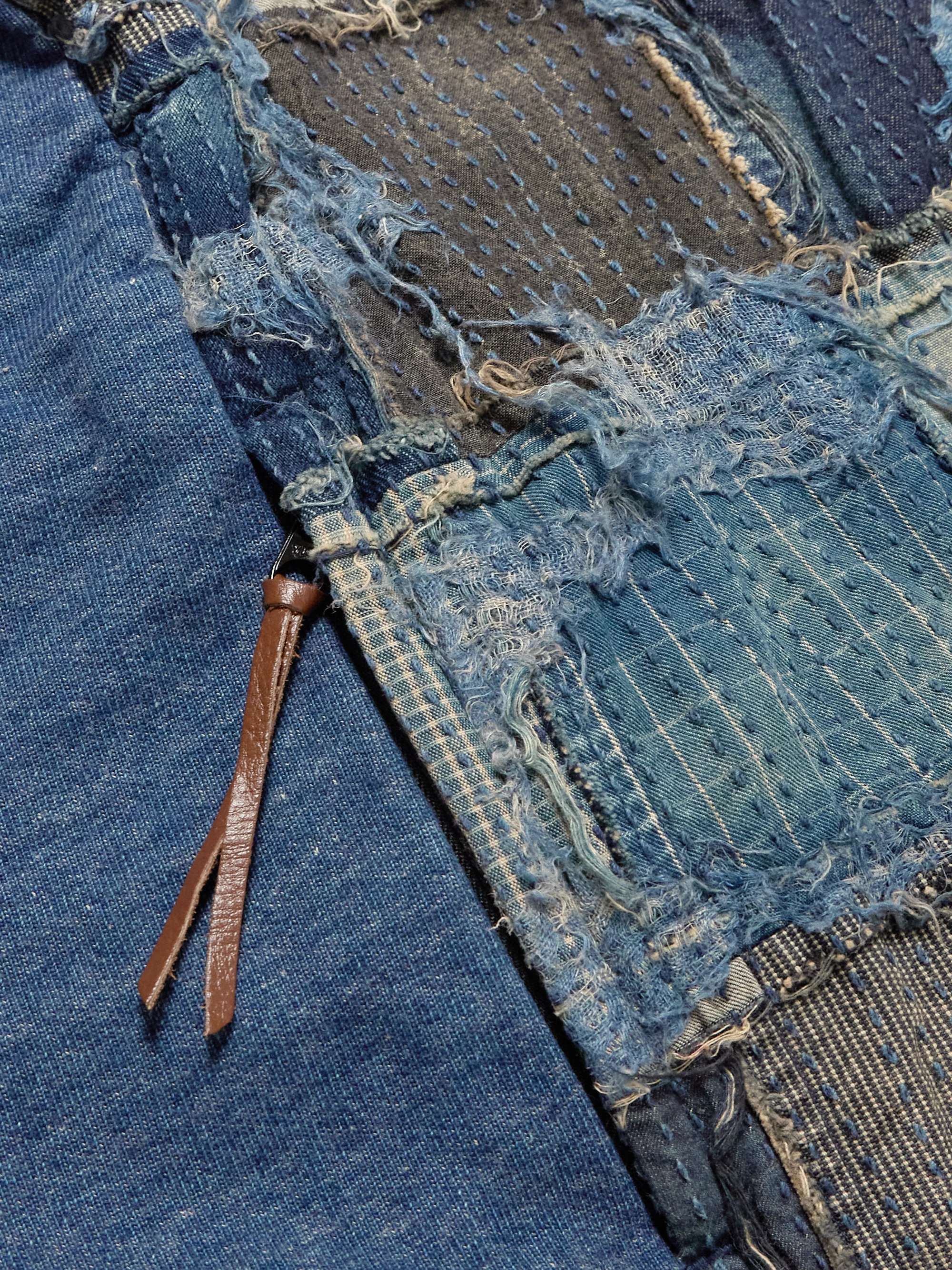 Boro Distressed Patchwork Cotton and Linen-Blend Sweatshirt view