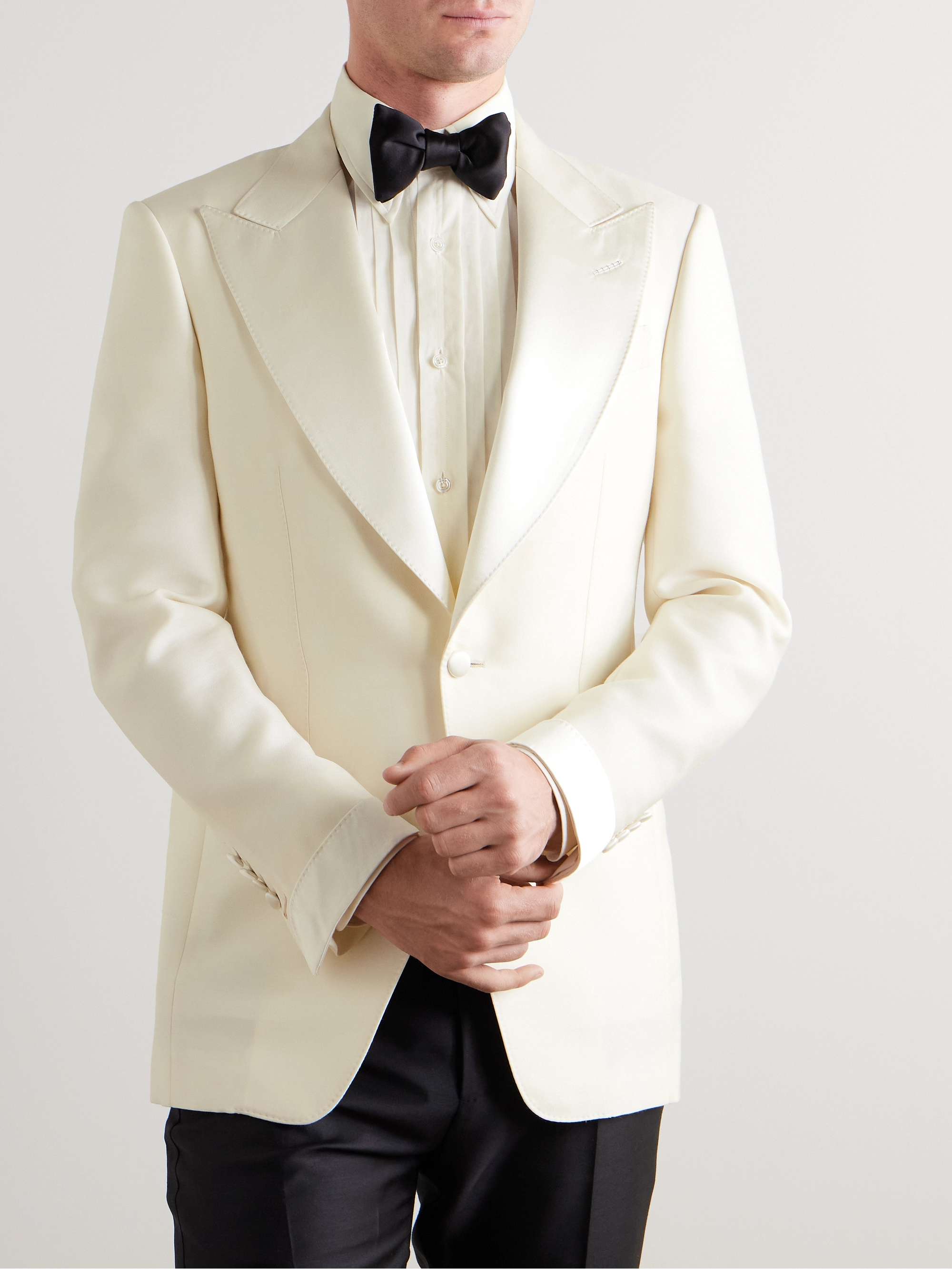 Dyllan Satin-Trimmed Wool, Mohair and Silk-Blend Tuxedo Jacket view