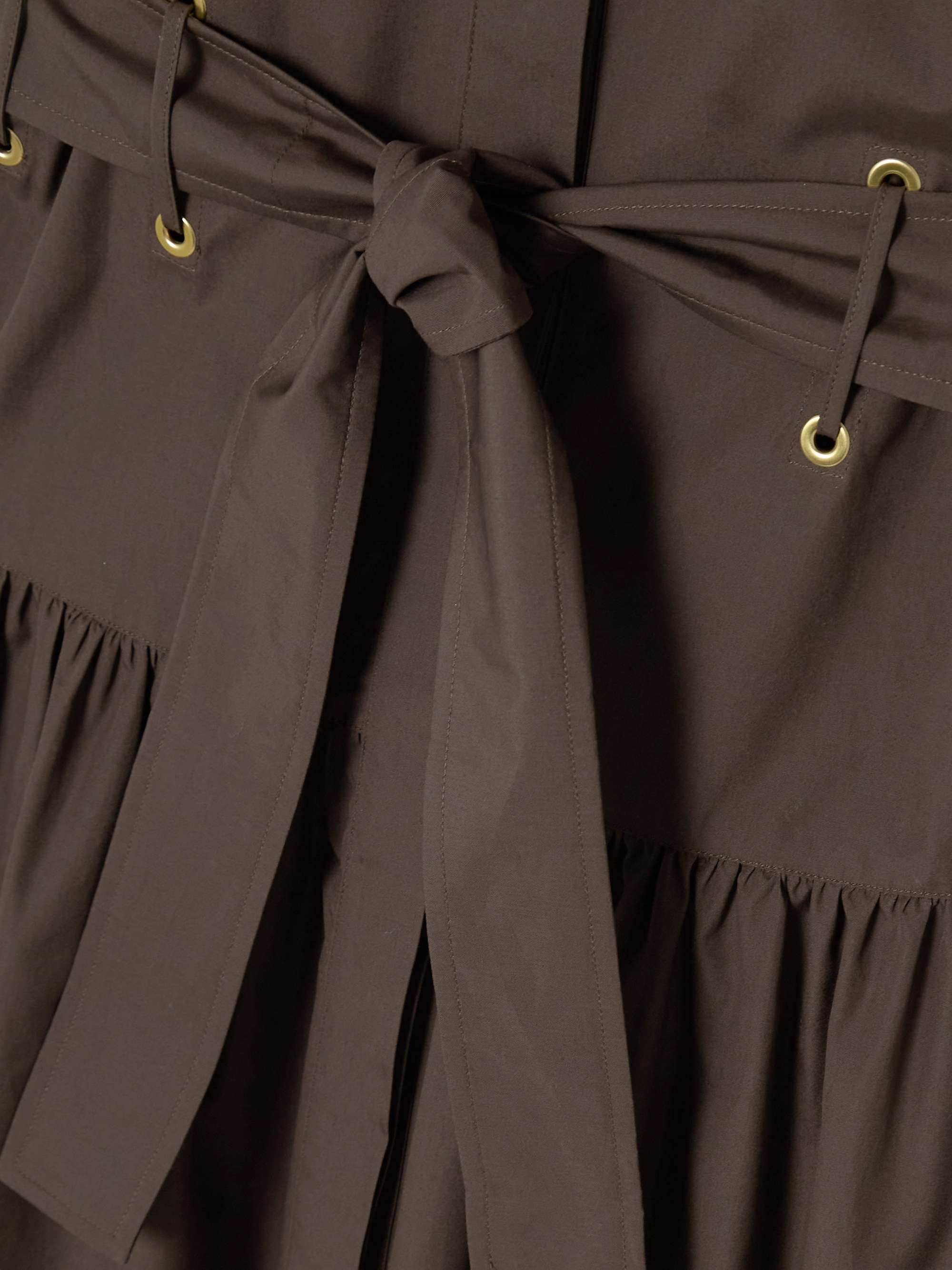 Agoraio belted eyelet-embellished cotton-poplin midi dress view