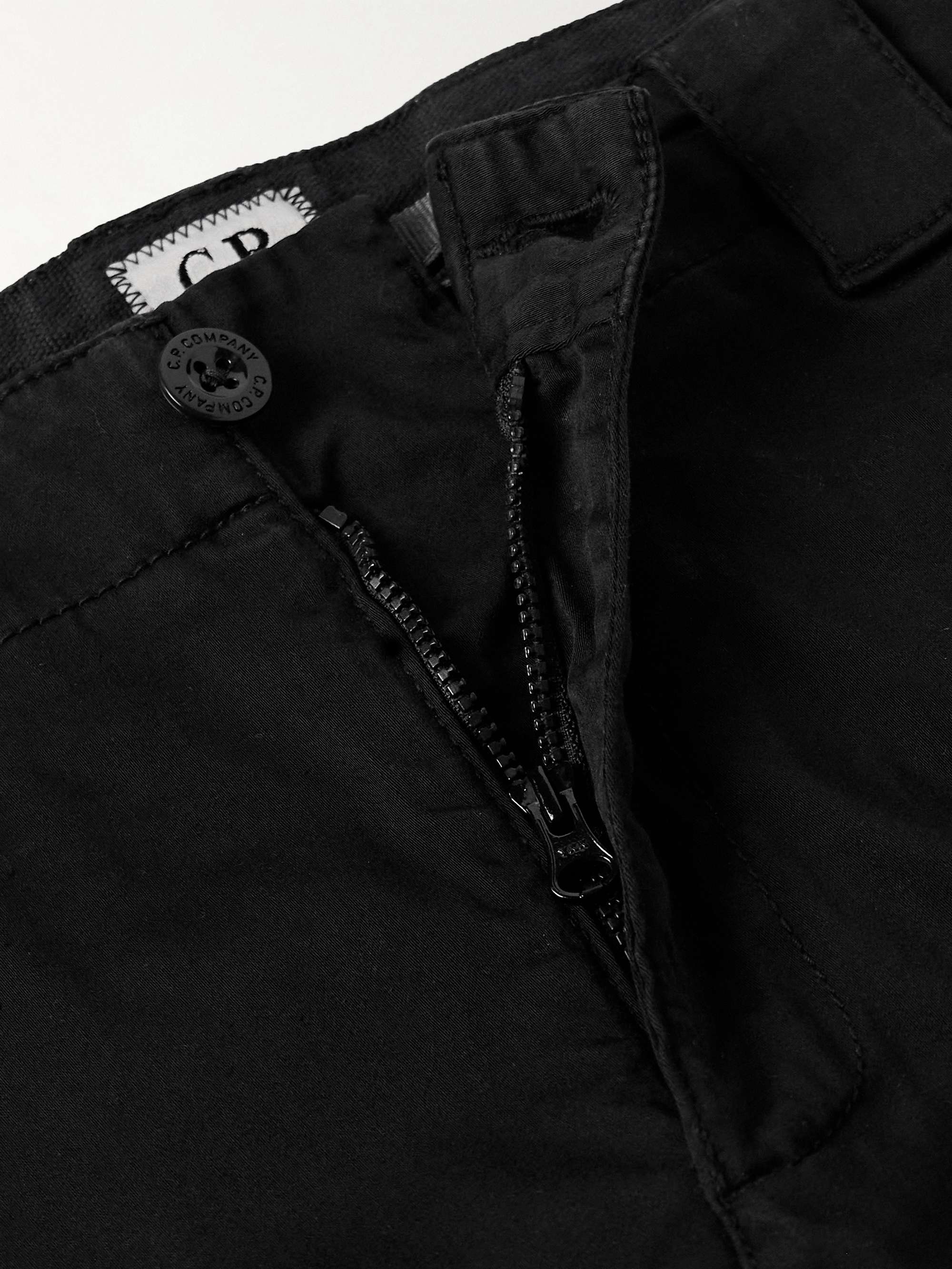 Slim-Fit Tapered Logo-Appliquéd Stretch-Cotton Sateen Cargo Trousers view