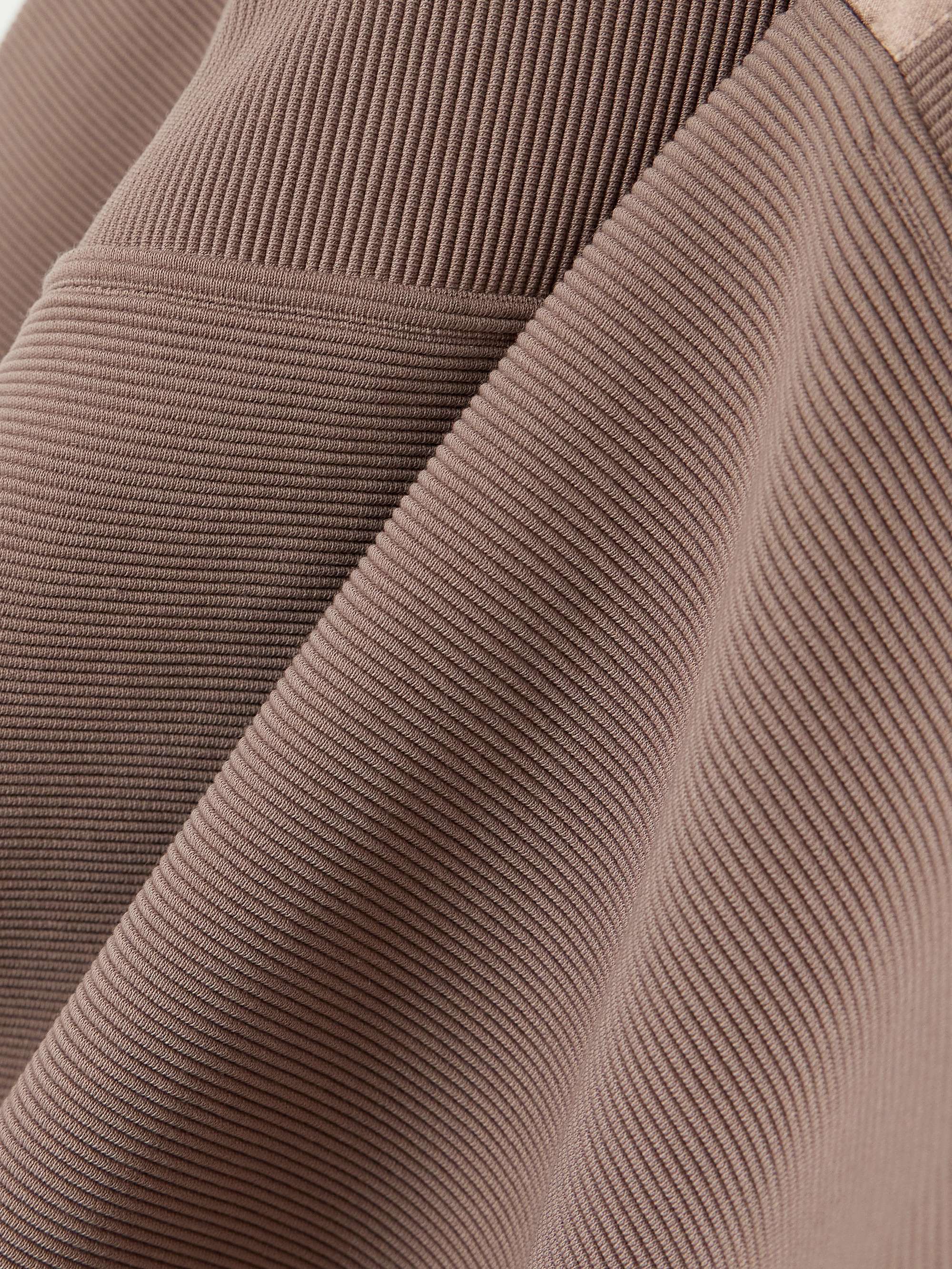 Lismore satin-trimmed ribbed cotton-blend sweater view