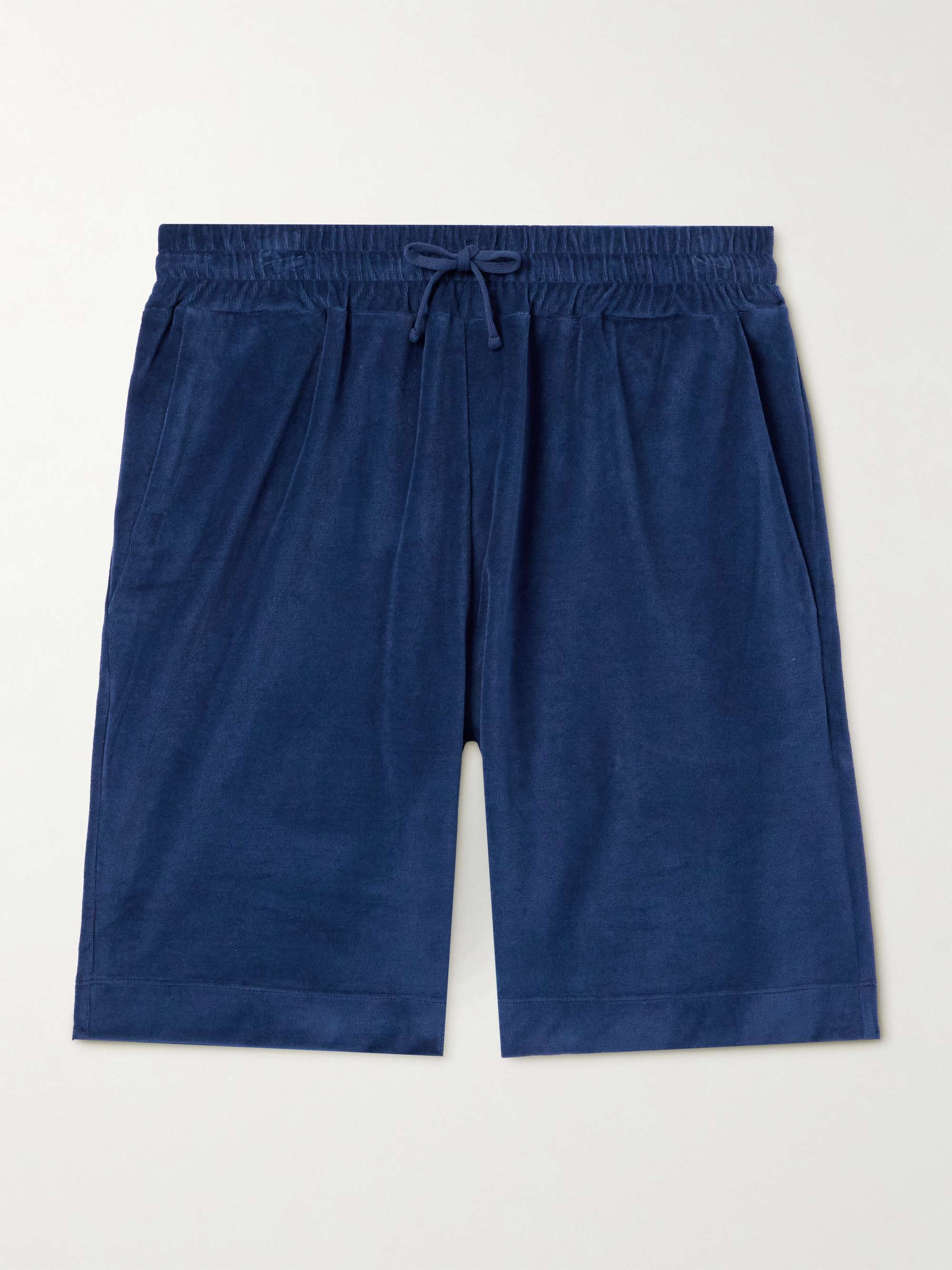 Straight-Leg Cotton and Silk-Blend Chenille Drawstring Bermuda Shorts view