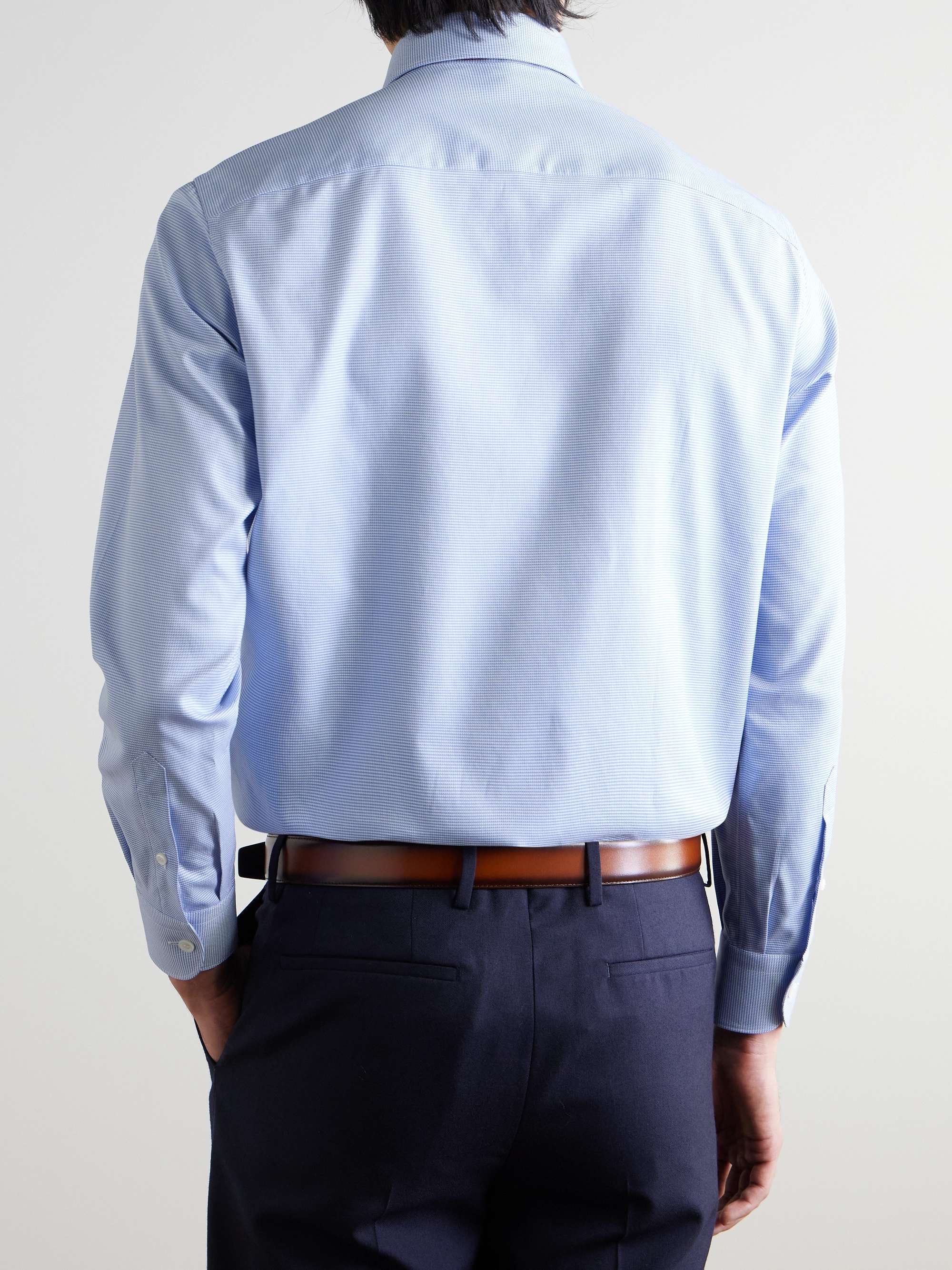 William Cutaway-Collar Houndstooth Cotton Shirt view