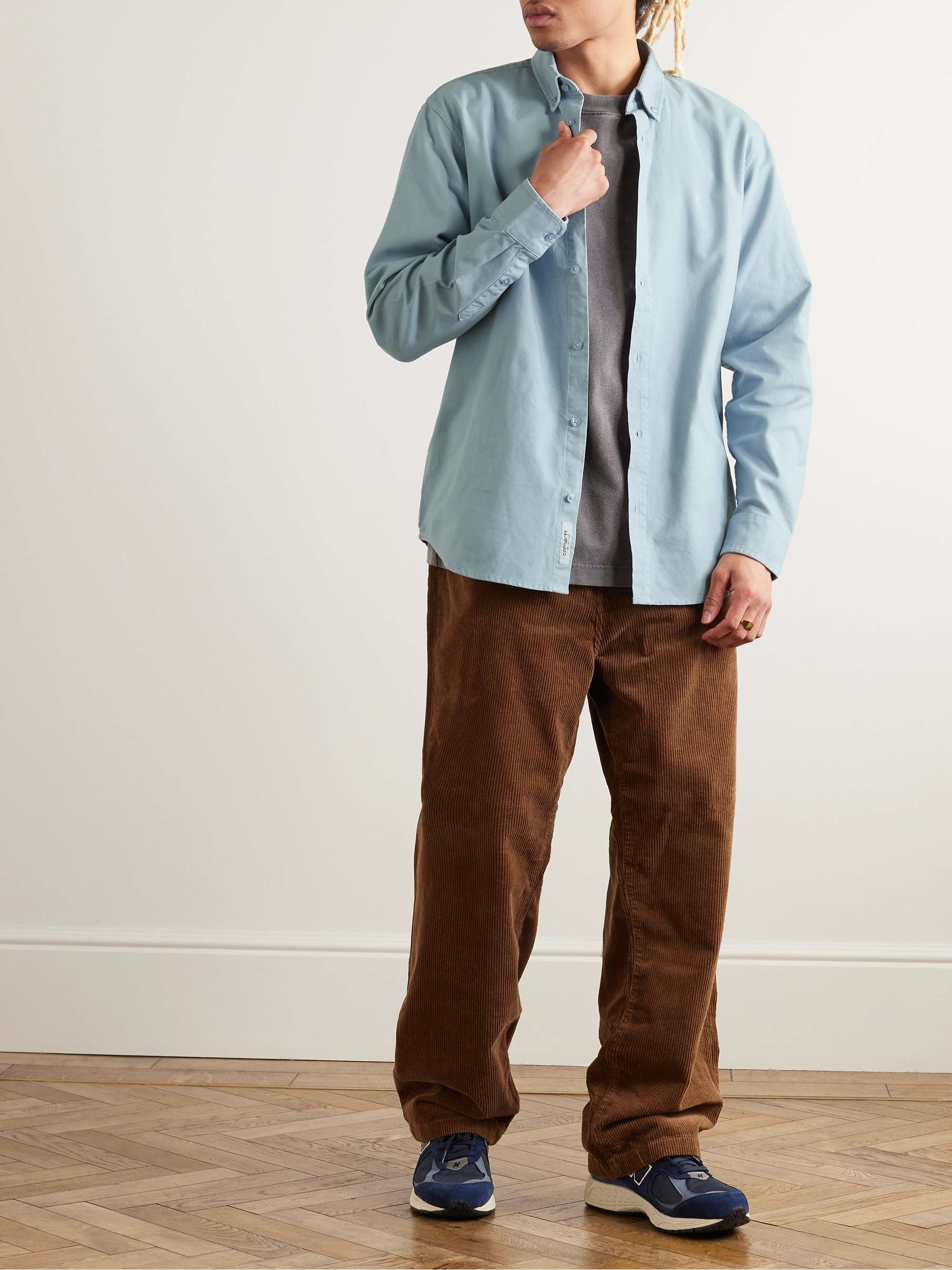 Bolton Button-Down Collar Logo-Embroidered Cotton Oxford Shirt view