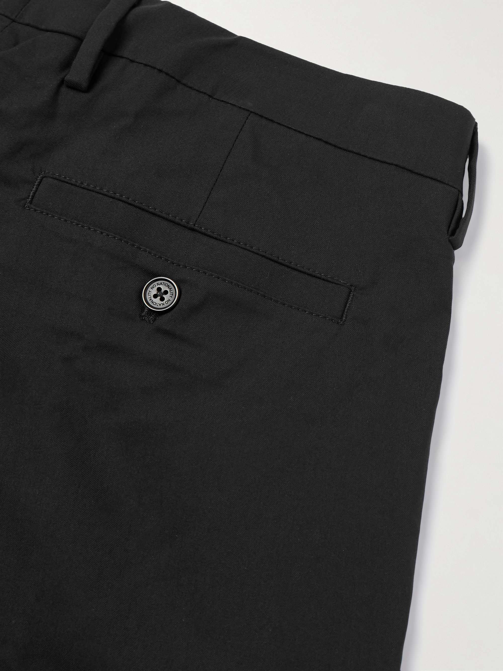 Bill 1680 Tapered Cropped Pleated Cotton-Blend Trousers view