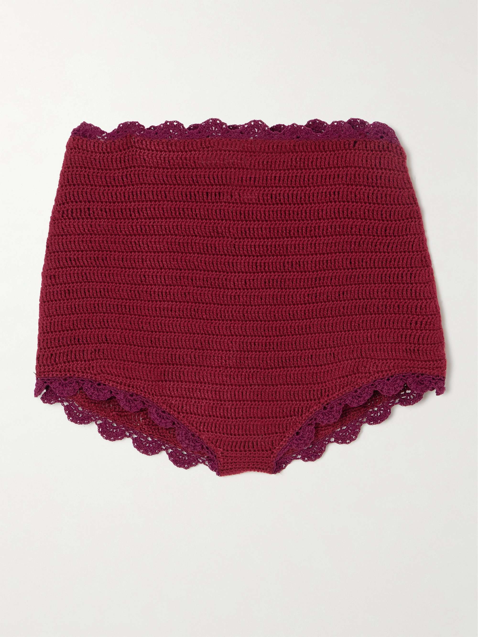 Scalloped crocheted cotton shorts view