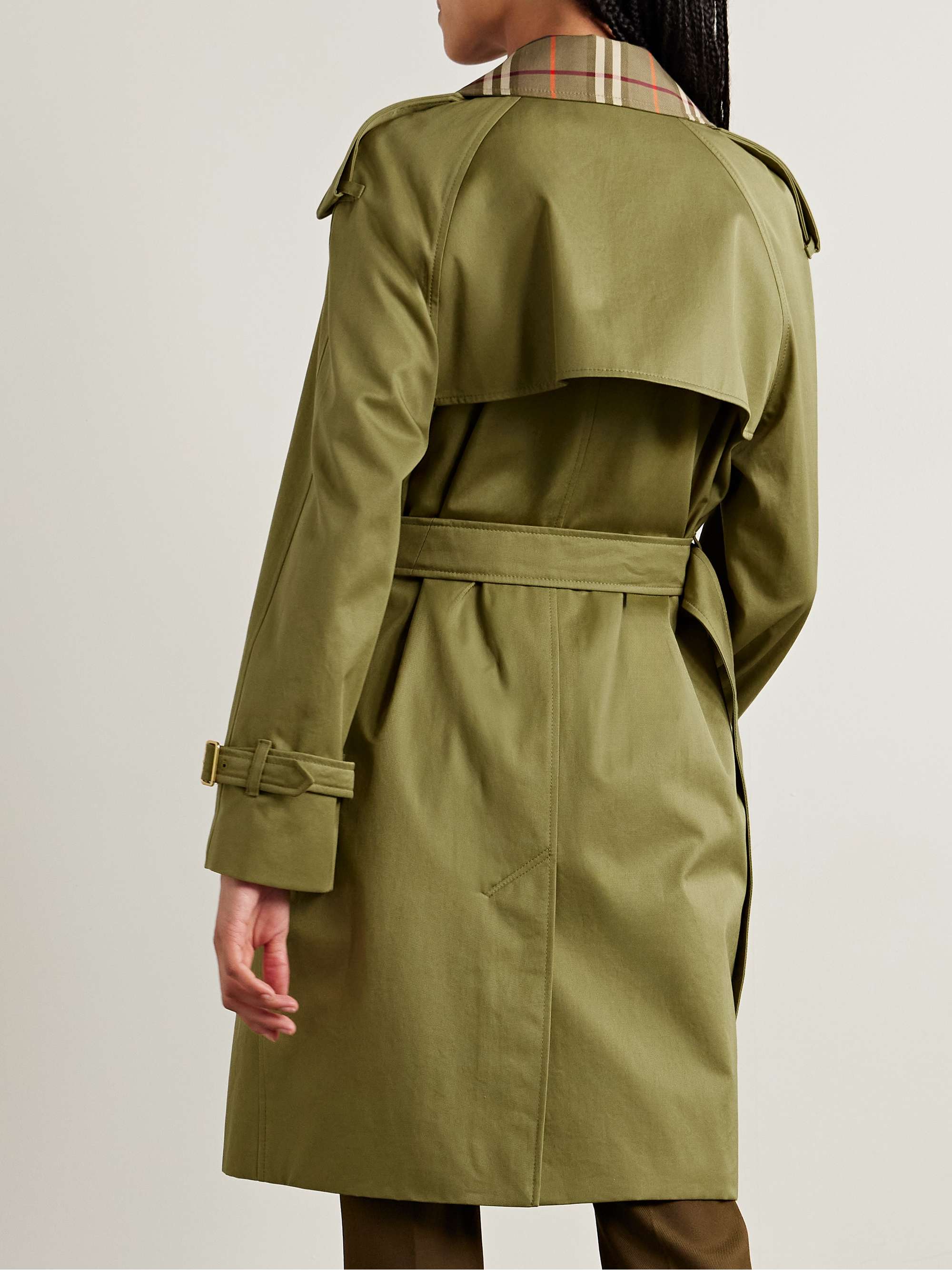 Belted double-breasted cotton-twill trench coat view
