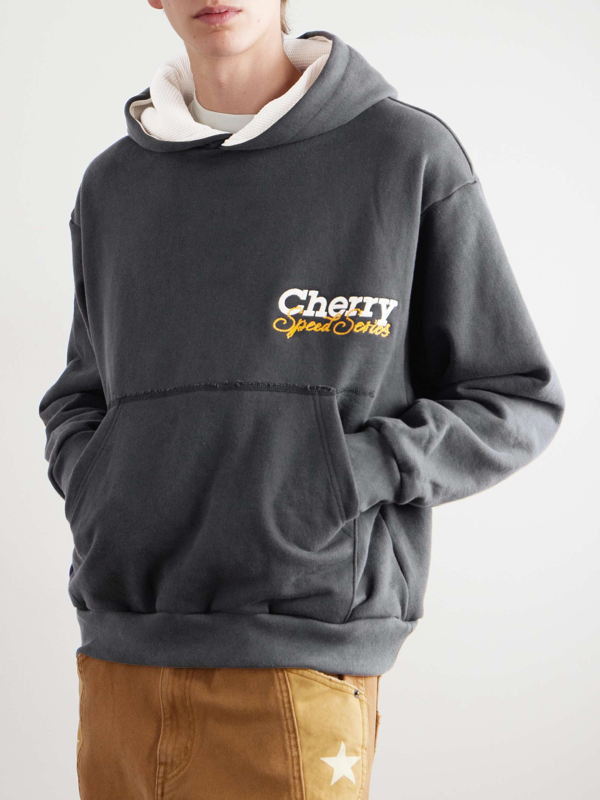 Speed Series Garment-Dyed Printed Cotton-Jersey Hoodie view