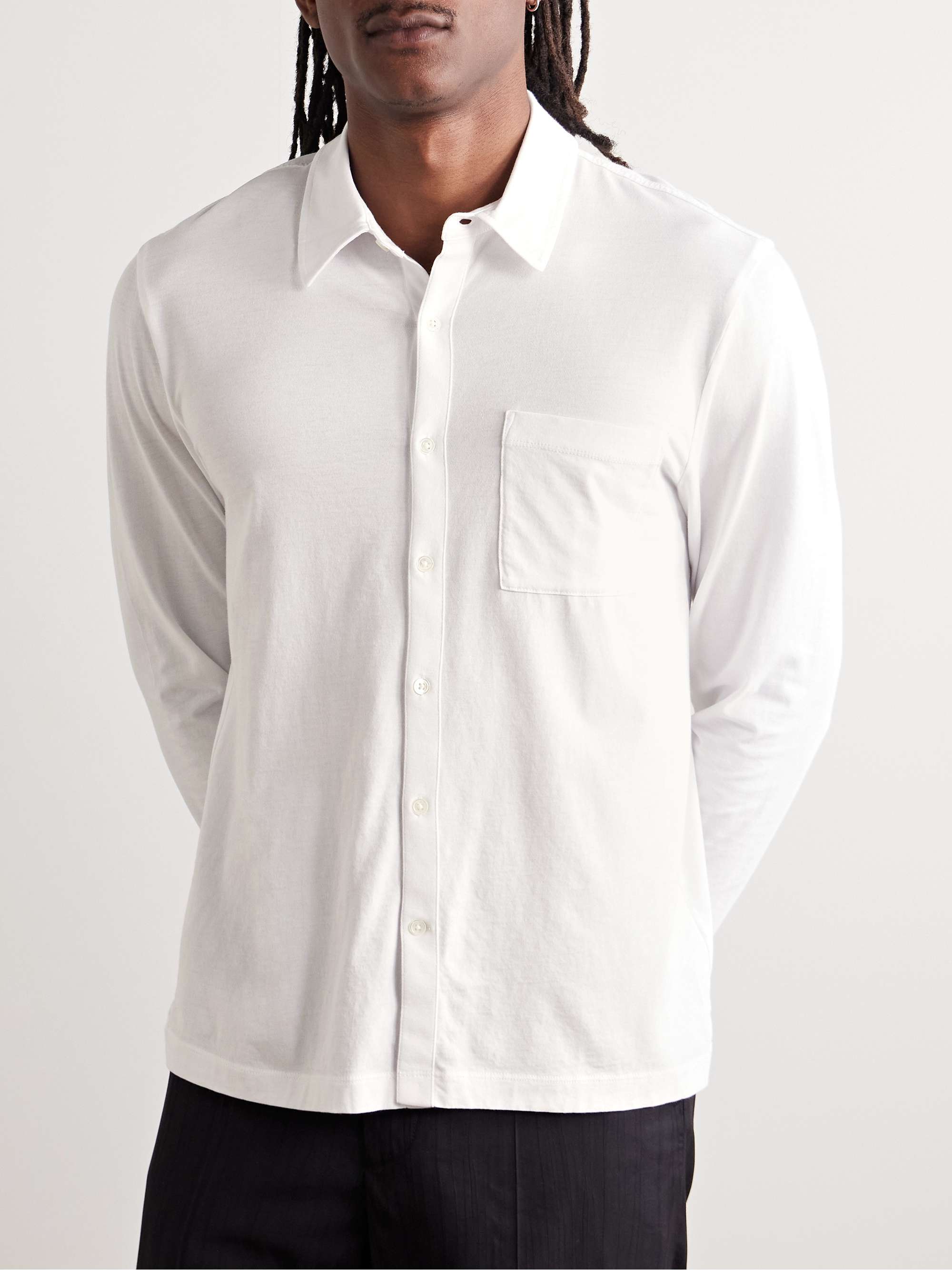 Clean Finish Slim-Fit Cotton-Jersey Shirt view