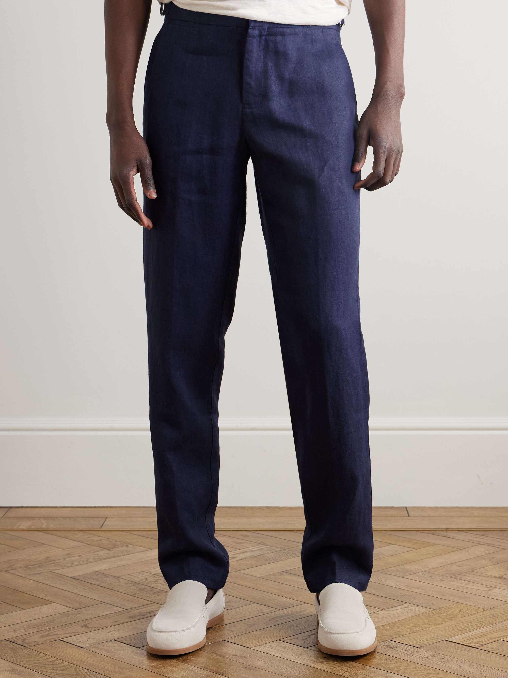 Griffon Slim-Fit Linen Trousers view