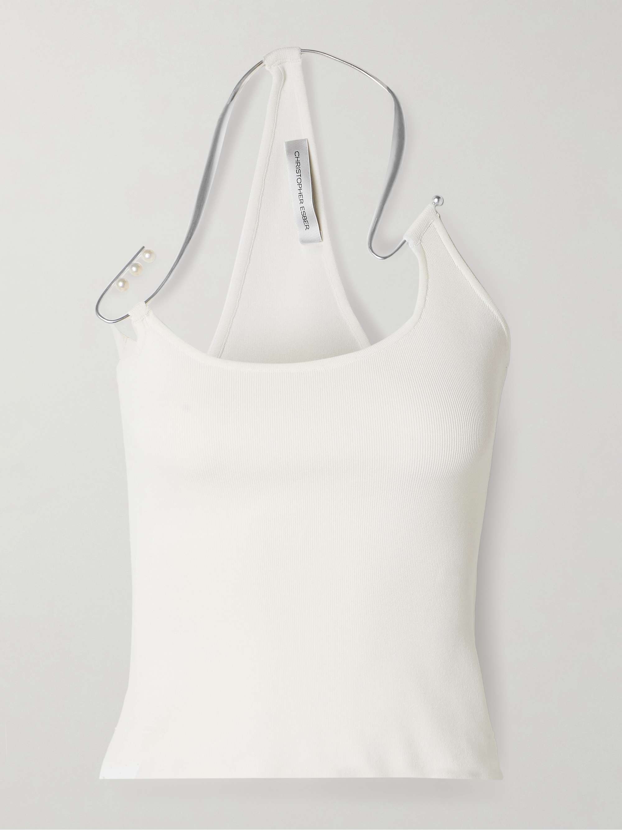 Levitate embellished ribbed stretch-knit tank view