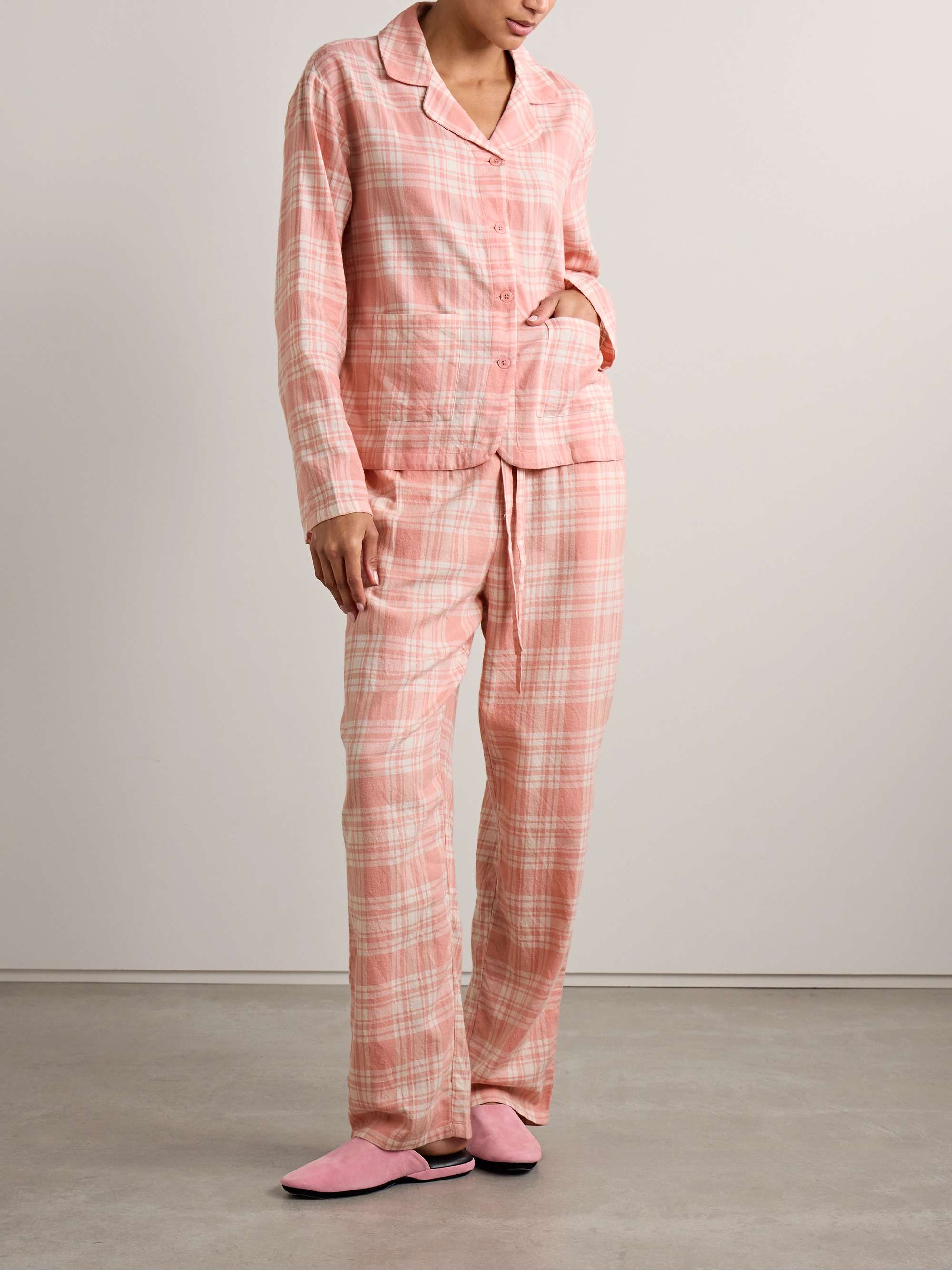 Checked organic cotton-flannel pajamas view